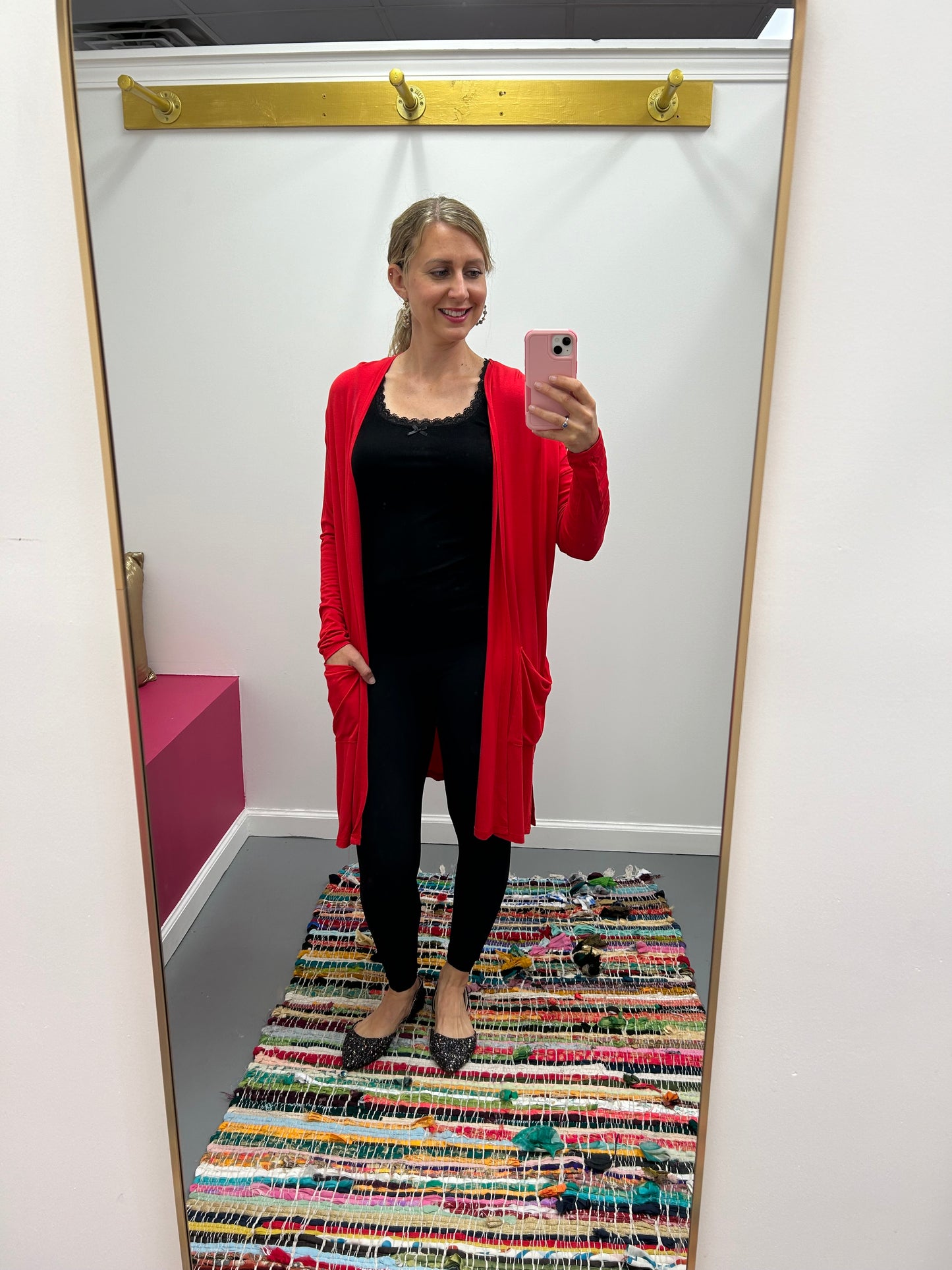Red Bouncy Cardigan