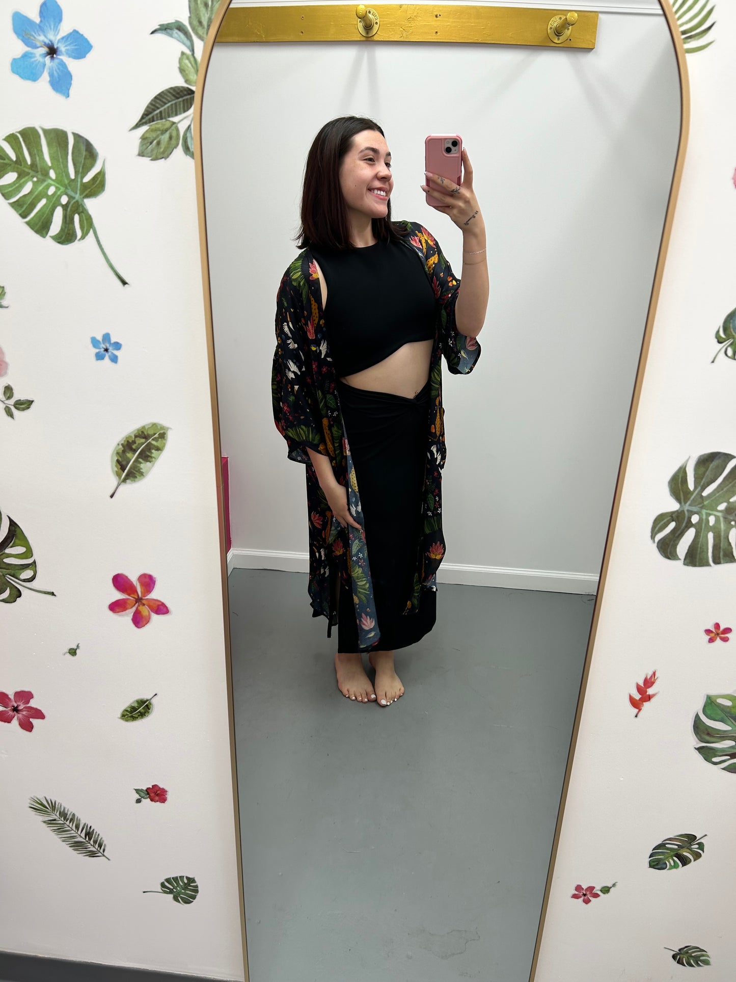 Crop Top Double Lined Black