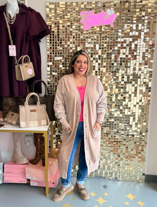 Sweatshirt Cardigan Nude