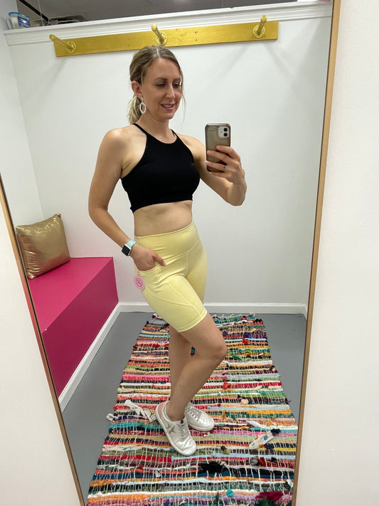 Biker Shorts w/Pockets Yellow