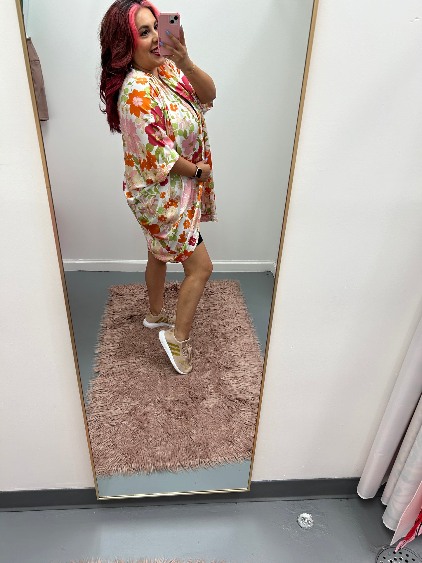 Satin Floral Kimono