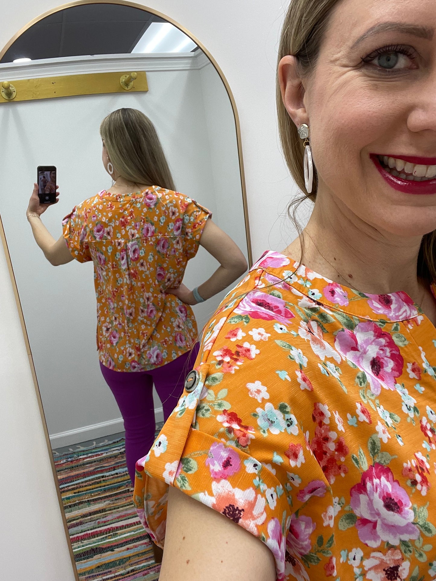 SS Top Apricot Floral (S-3X)