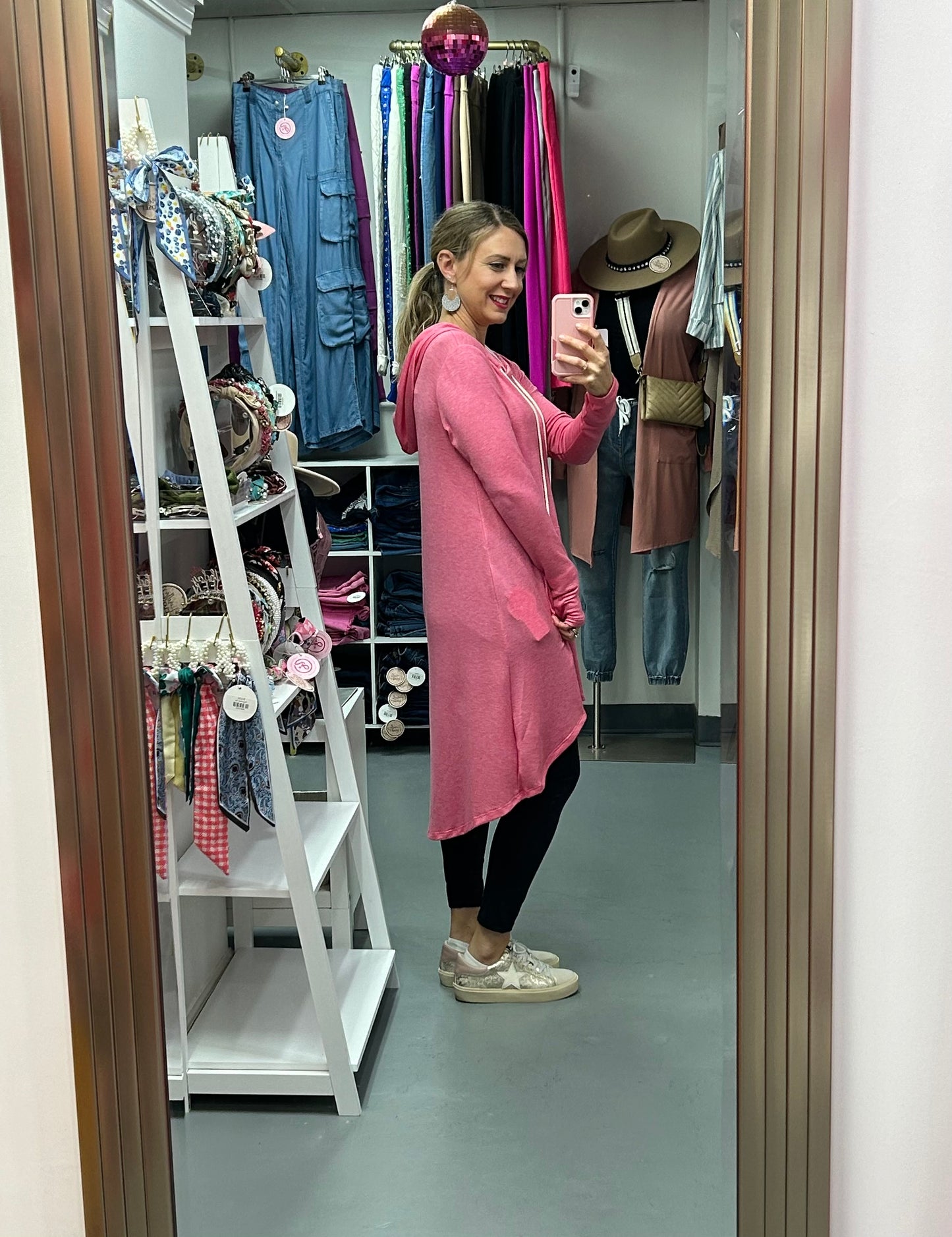 Hoodie Comfy Tunic Pink