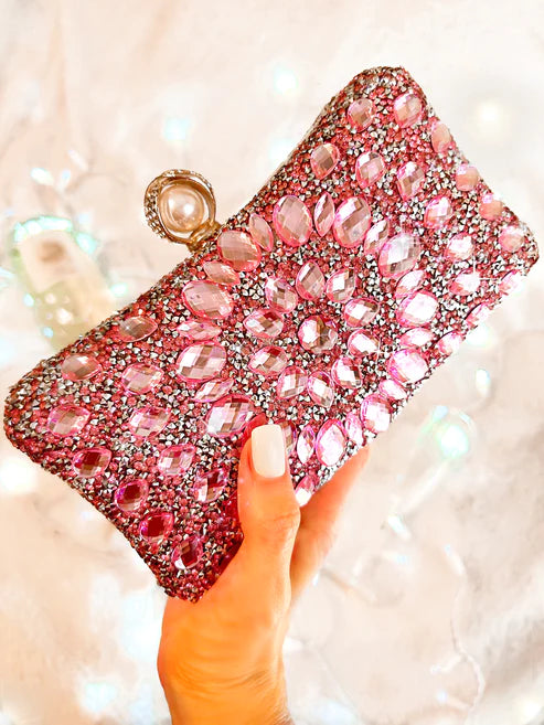 Glam Jewels Clutch Pink