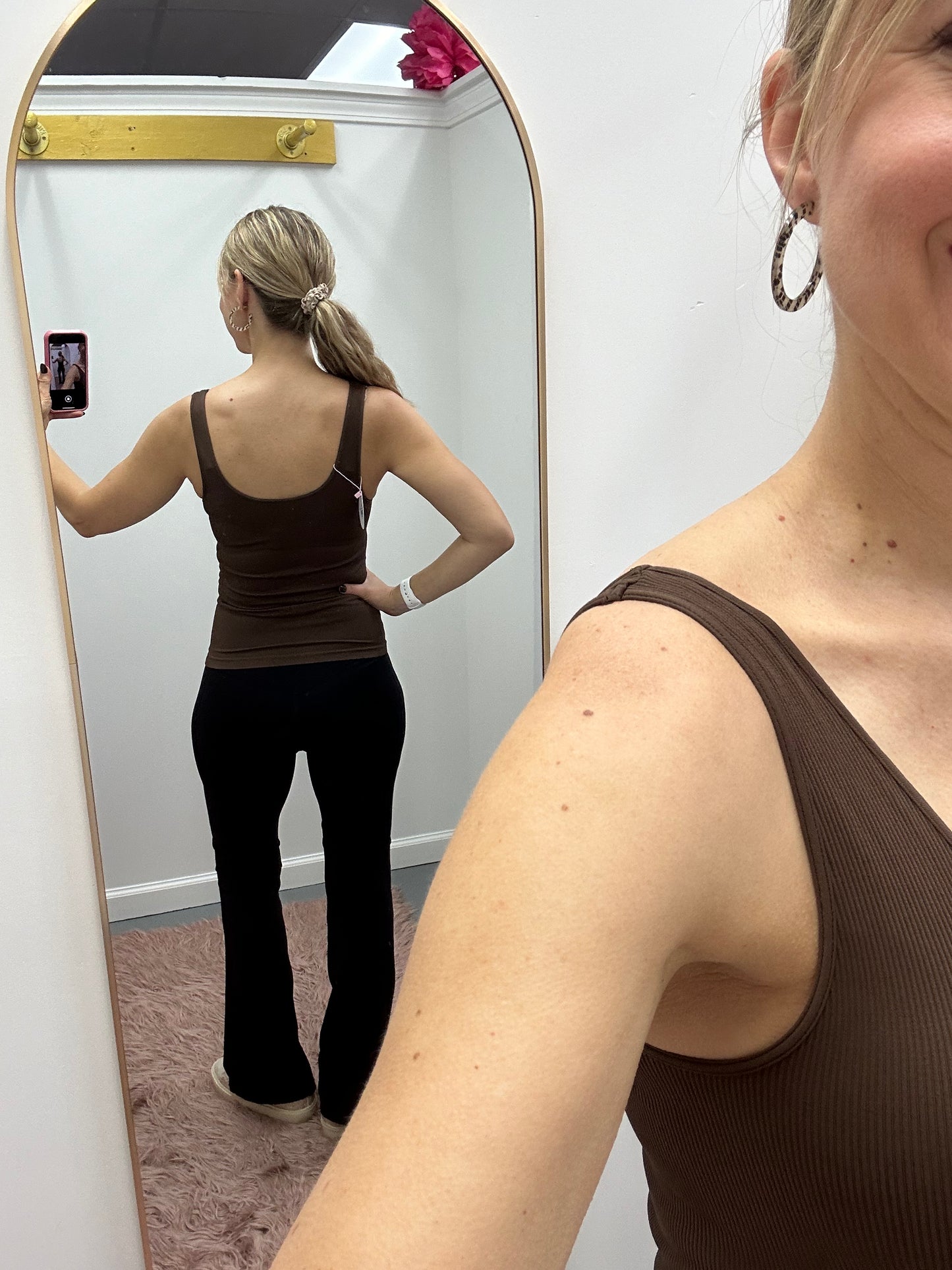 Ribbed Reversible Tank Cocoa