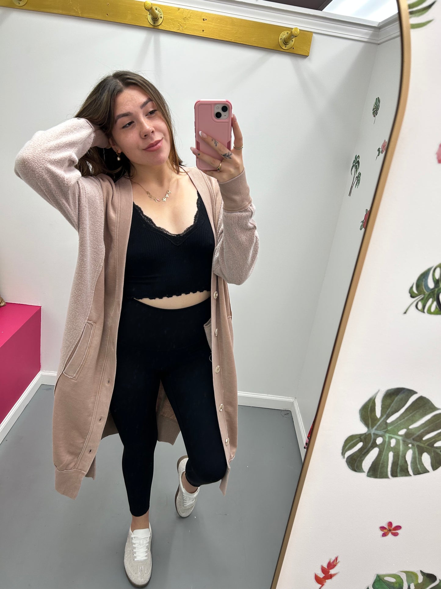 Sweatshirt Cardigan Nude