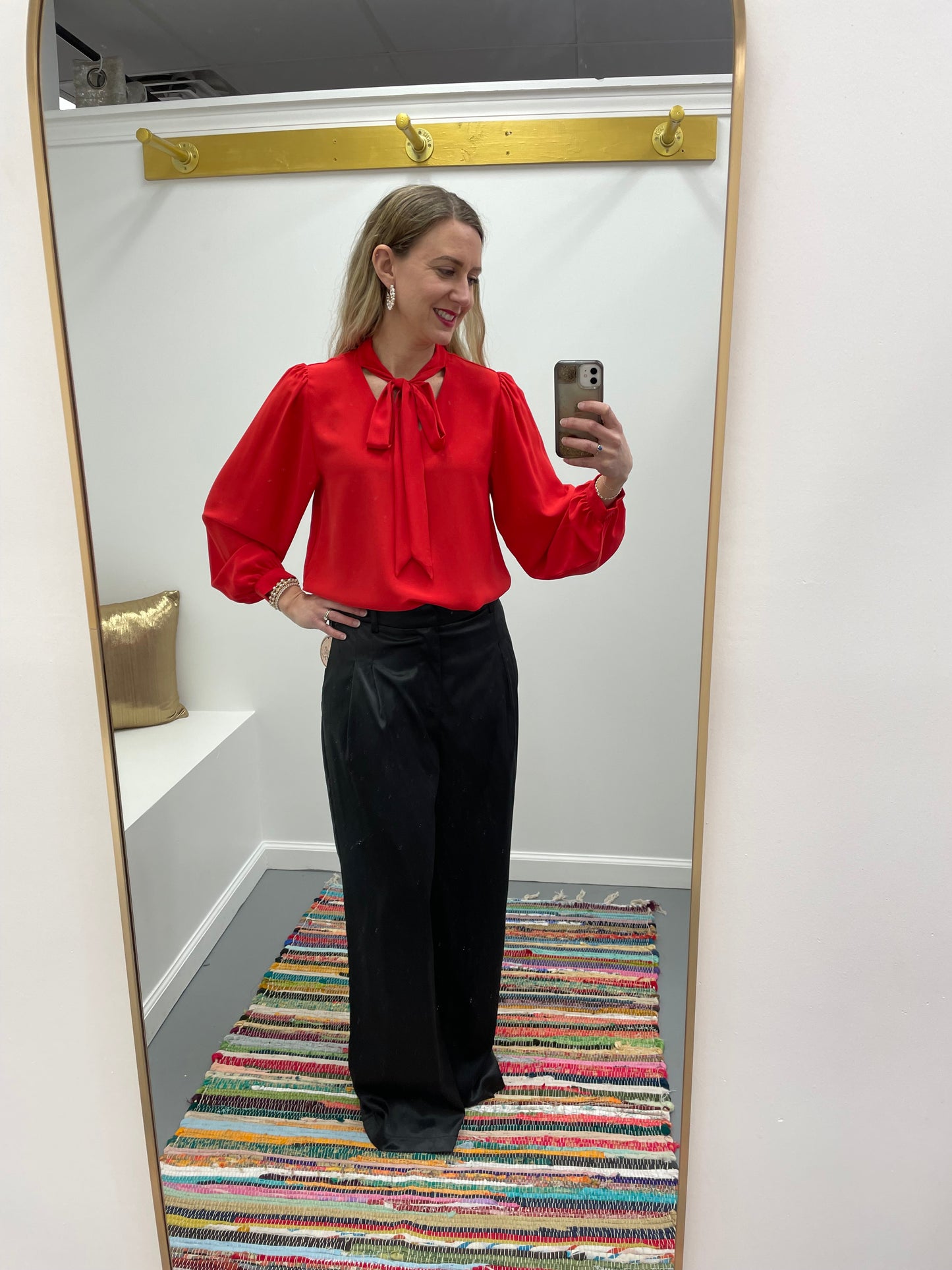 LS Ribbon Tie Top Red