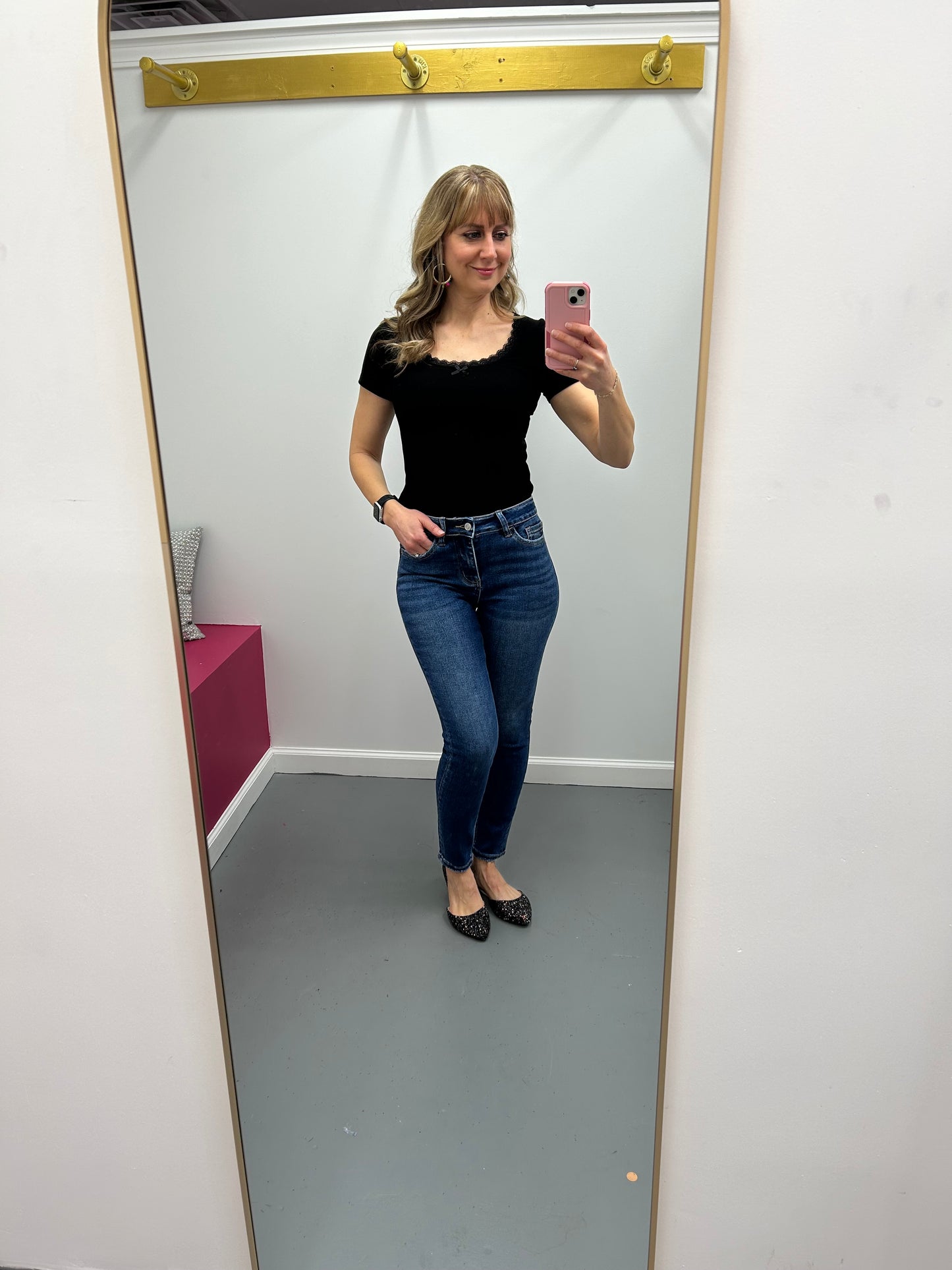 High Rise Ankle Skinny Jeans