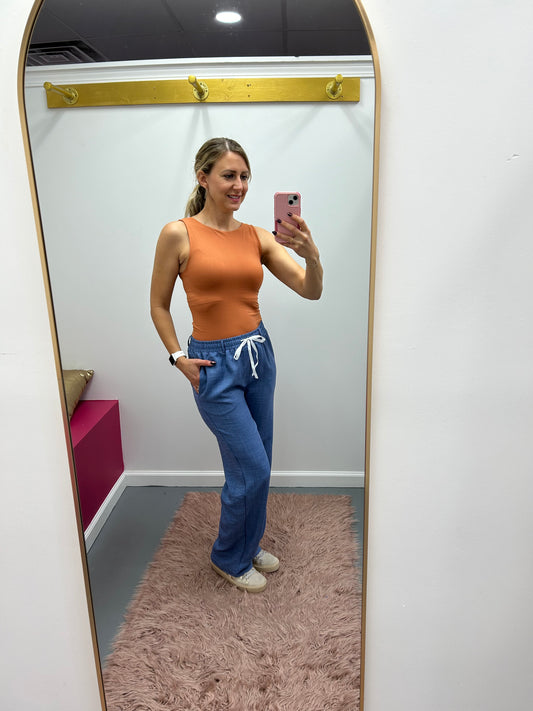 Chambray Wide Leg Pant