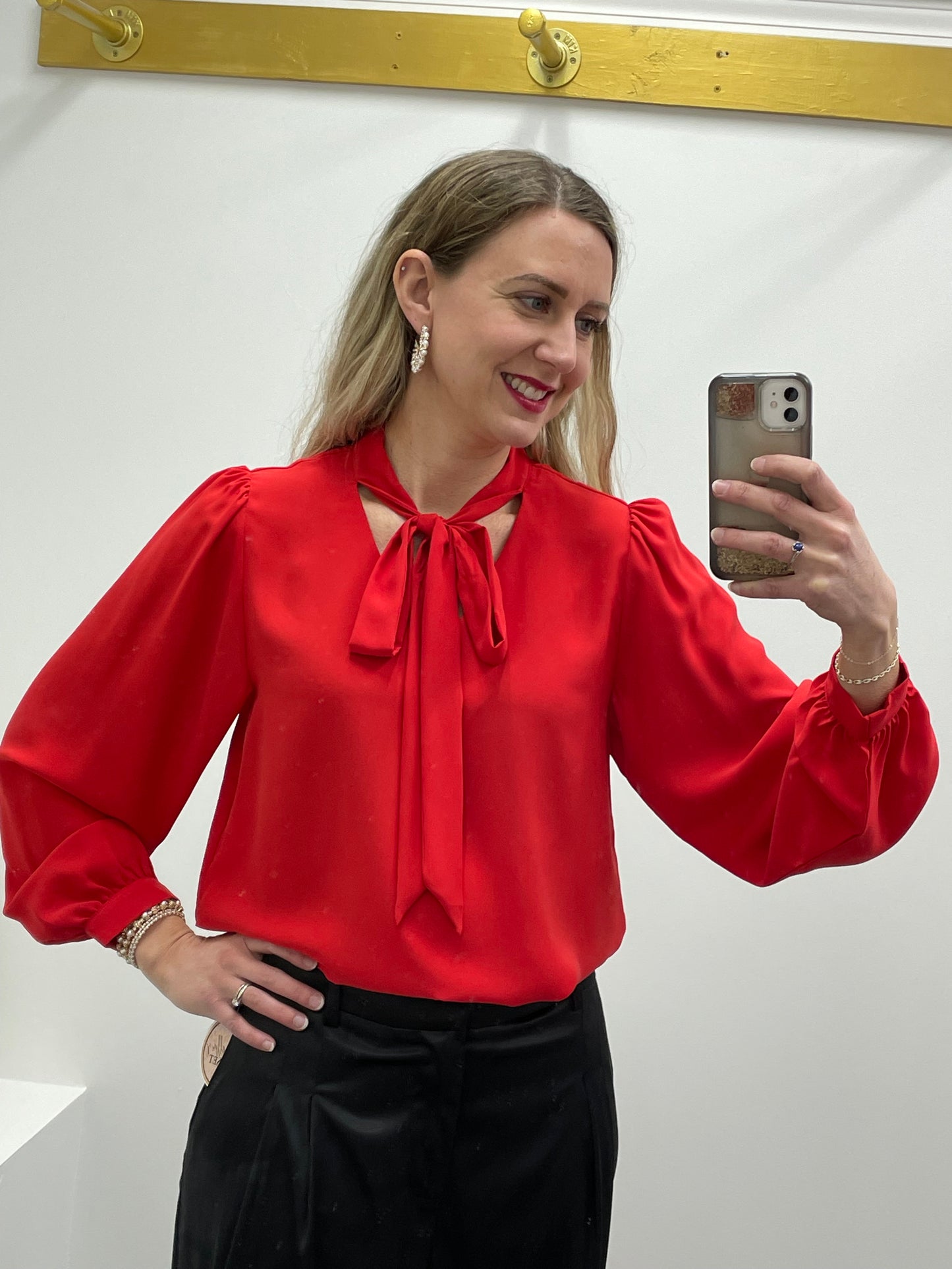 LS Ribbon Tie Top Red