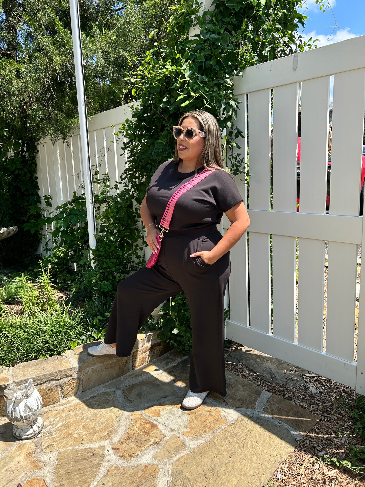 Luxe Jumpsuit Short Sleeve Black