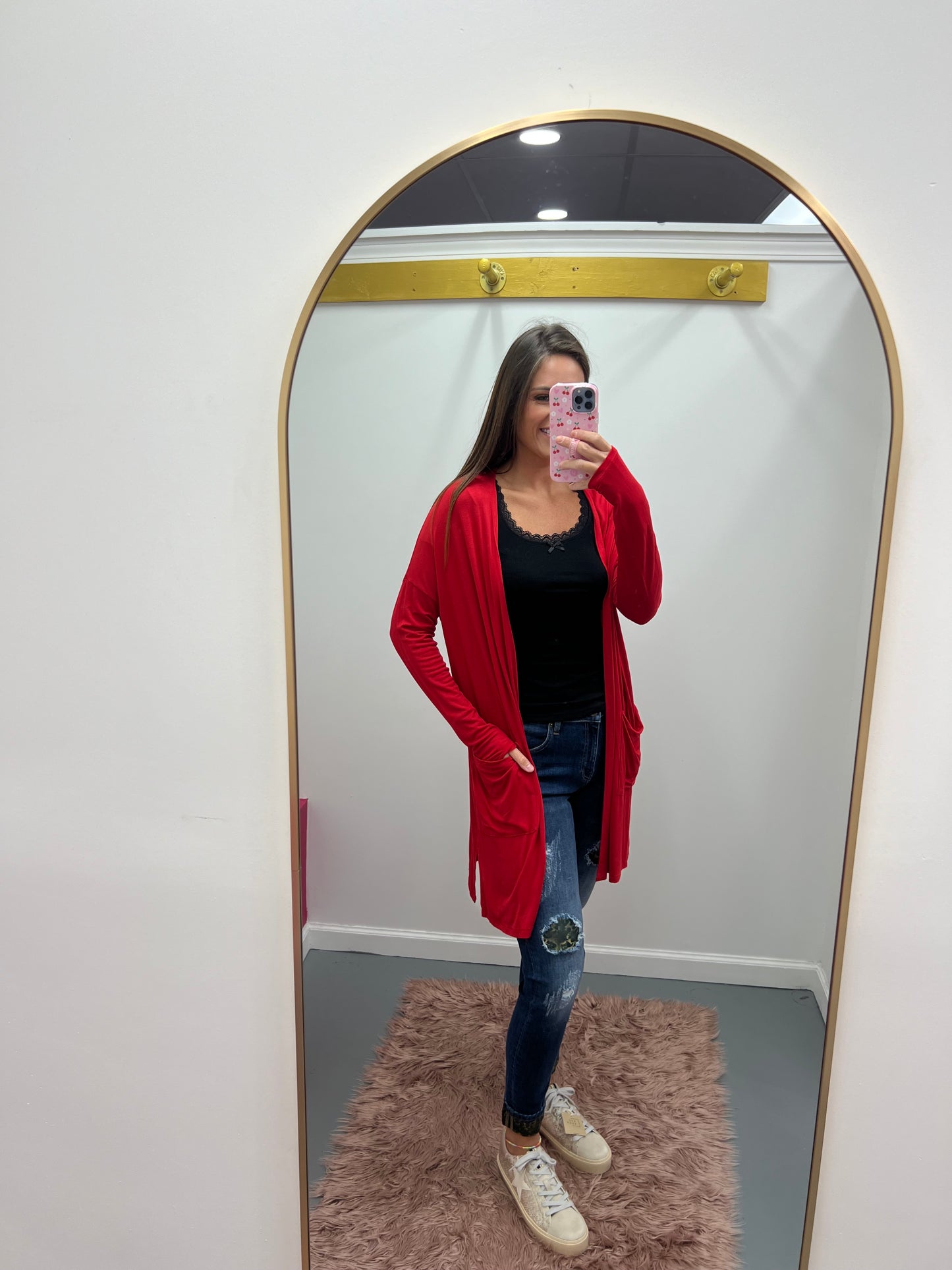 Red Bouncy Cardigan