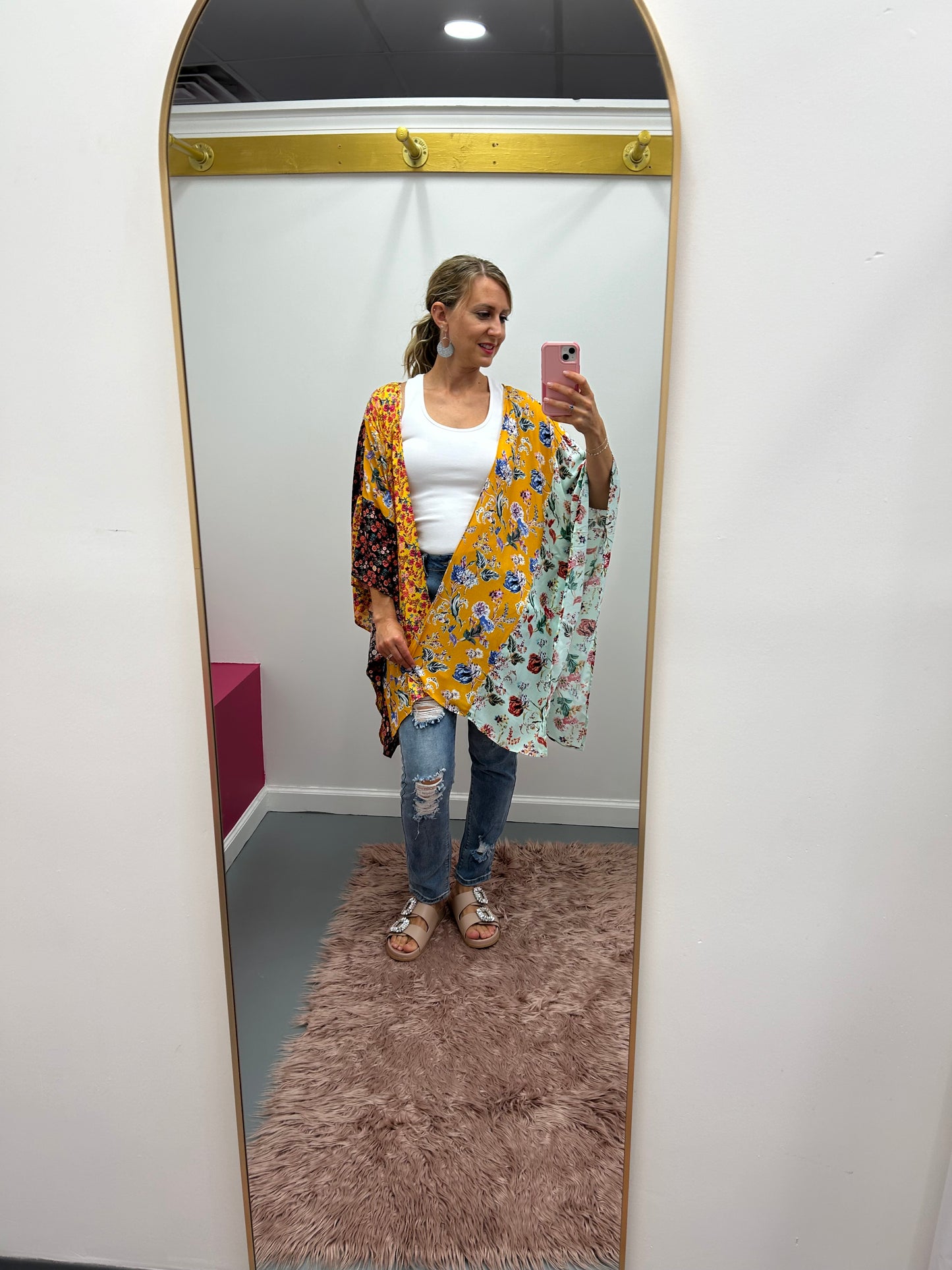 Floral Mix Short Kimono