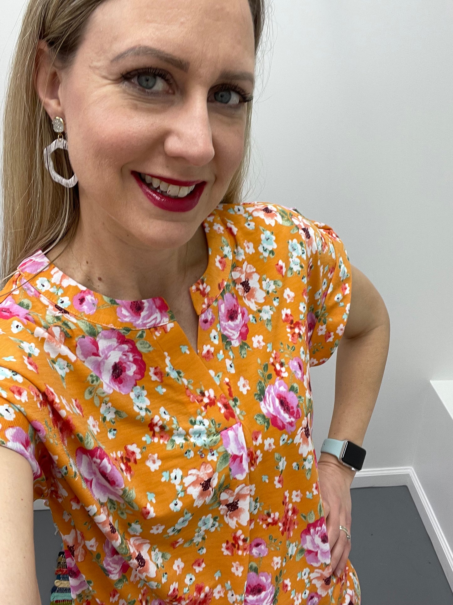 SS Top Apricot Floral (S-3X)