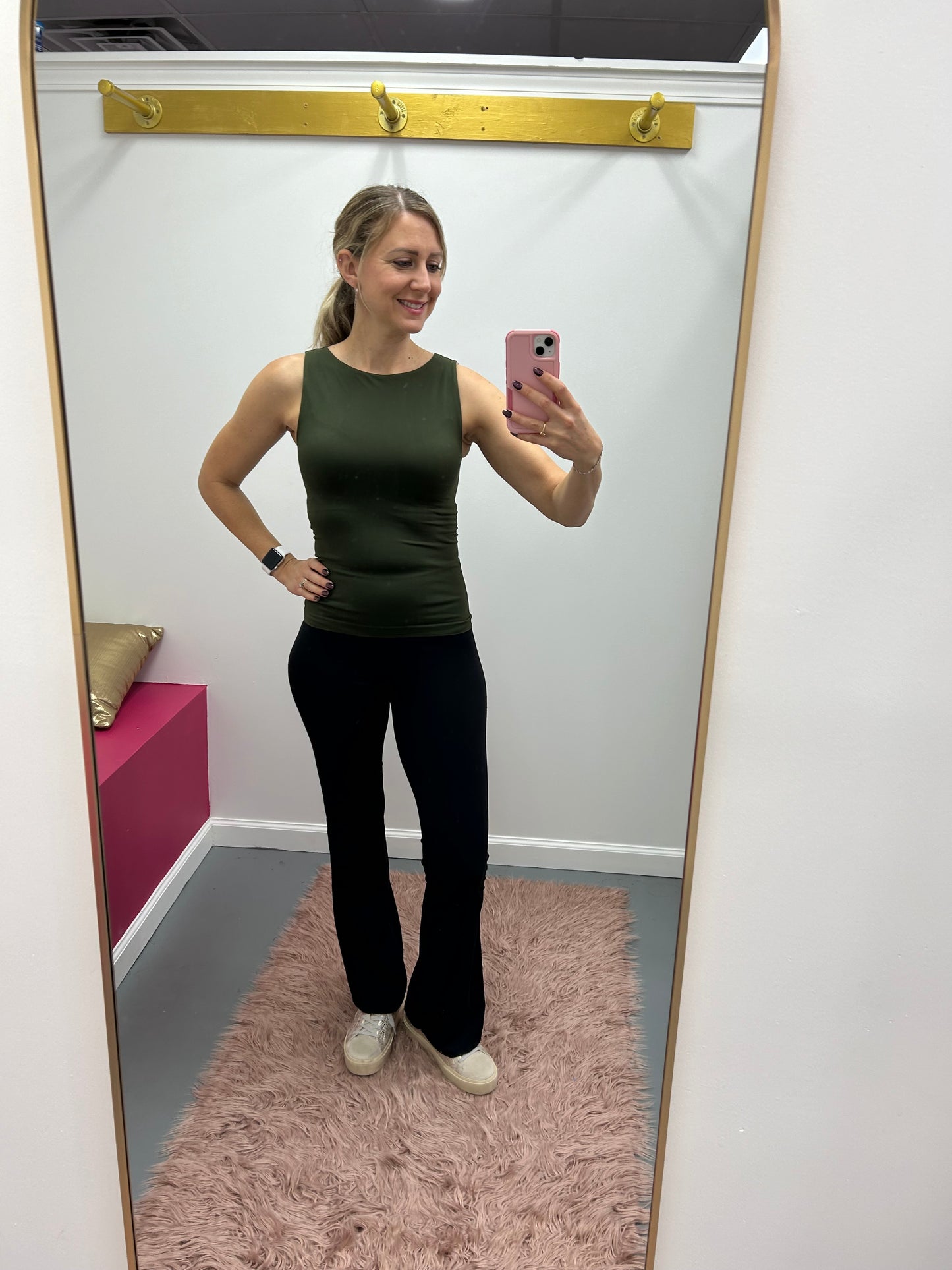 Boat Neck Tank Green