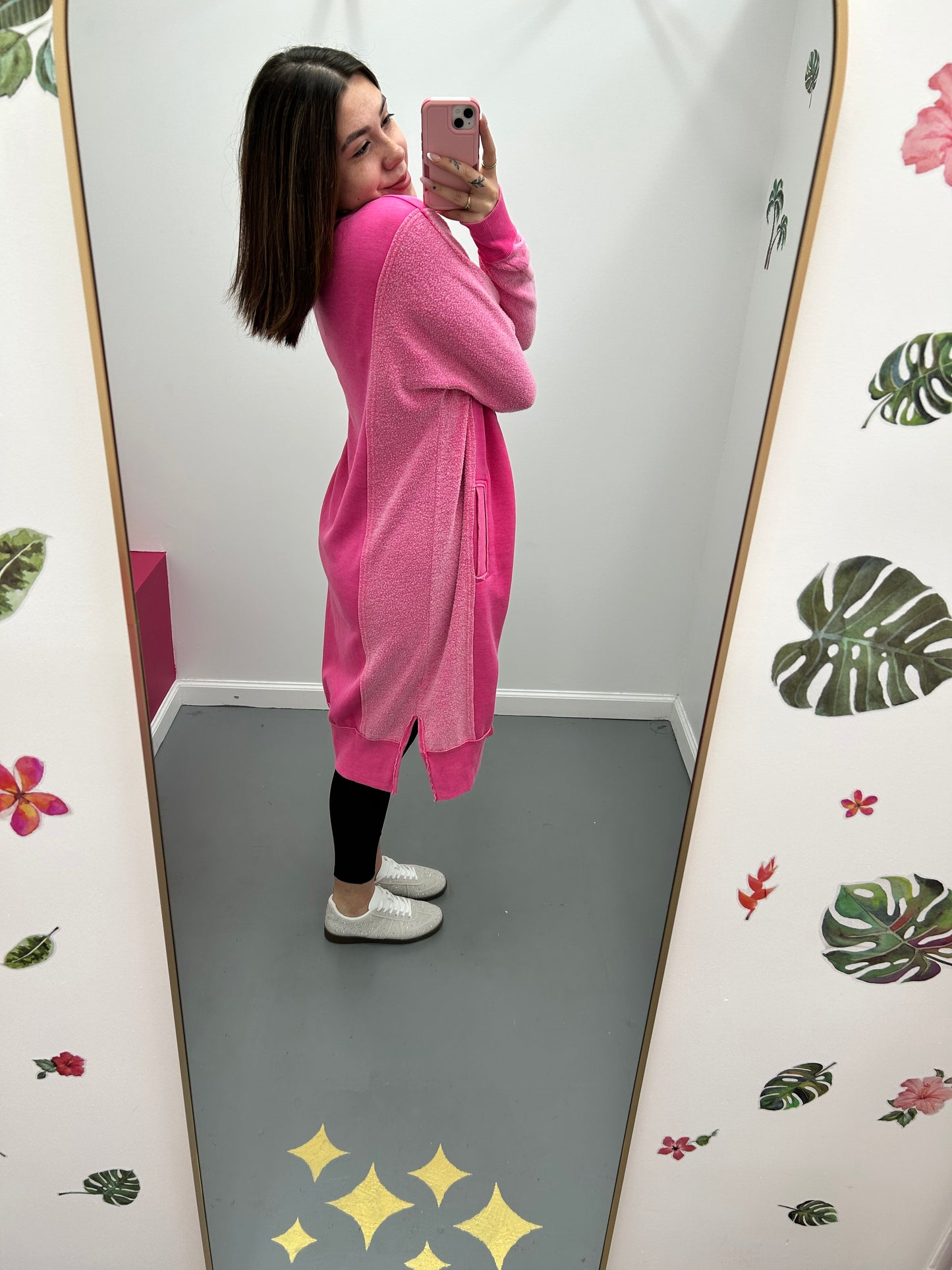Sweatshirt Cardigan Pink