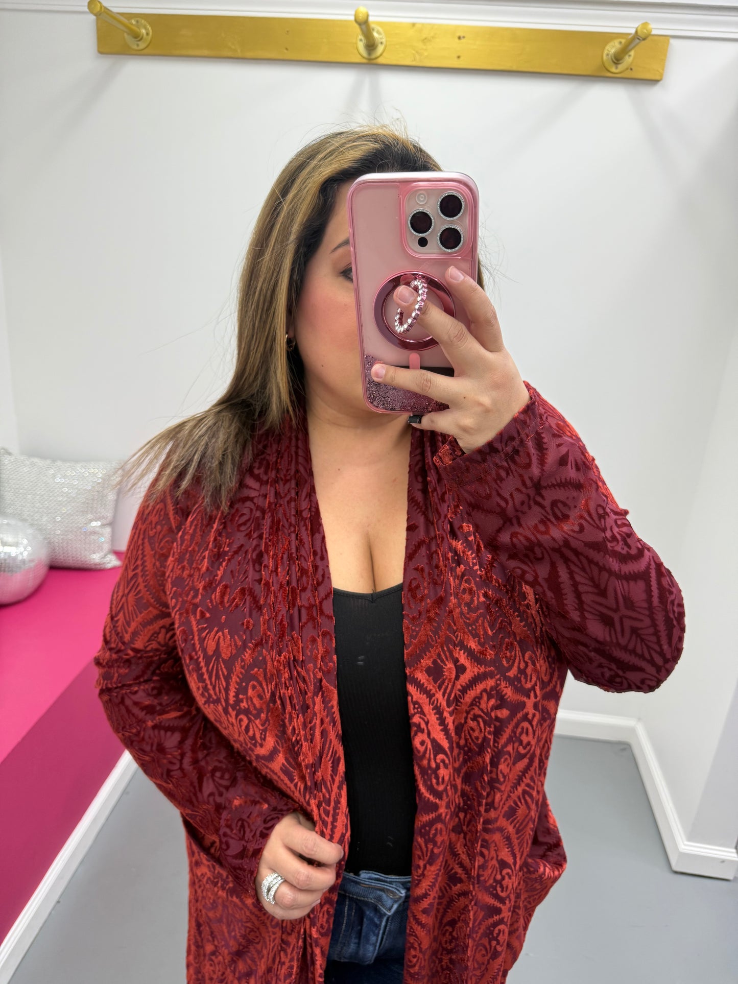 Mesh & Velvet Duster
