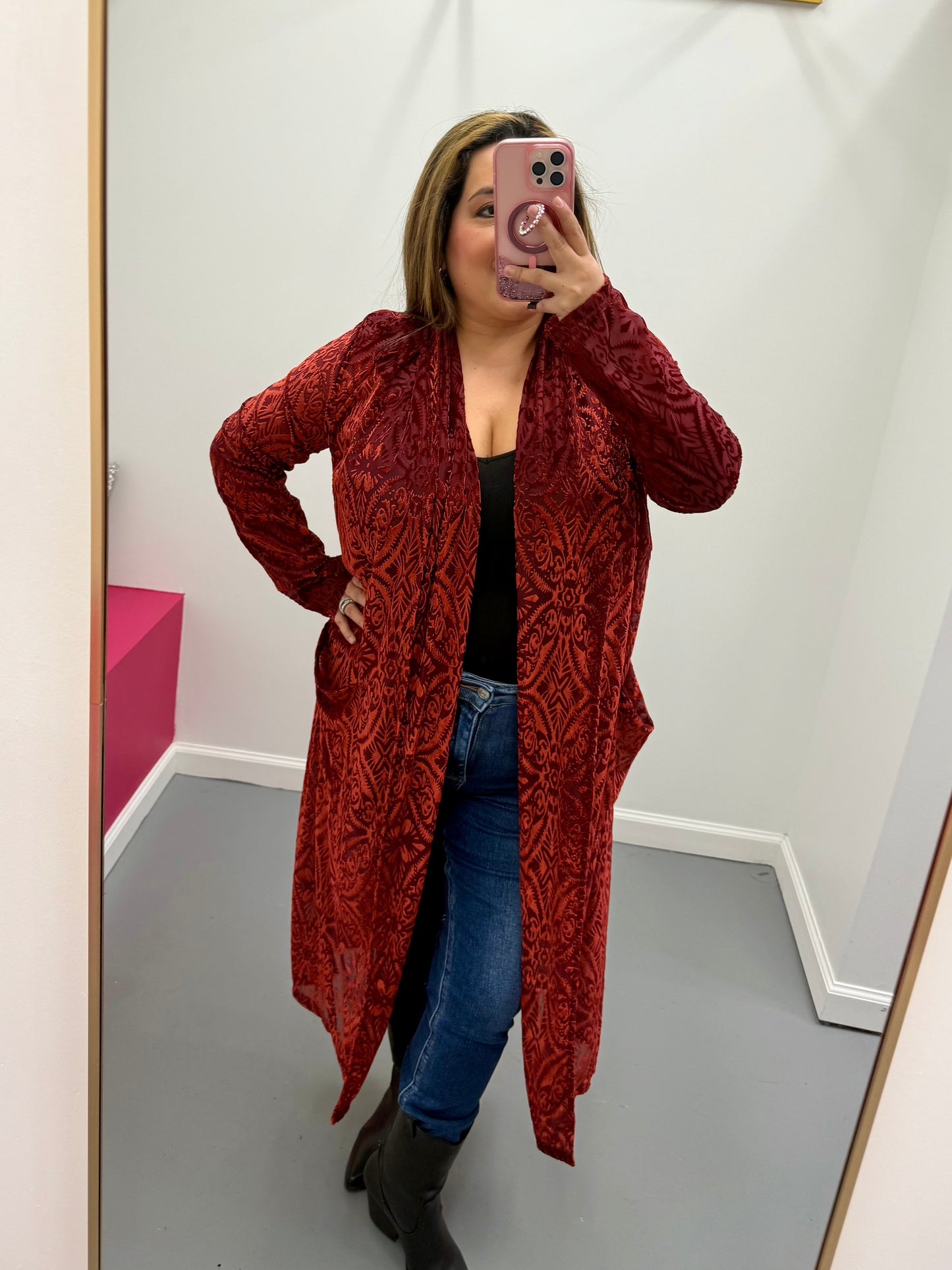 Mesh & Velvet Duster