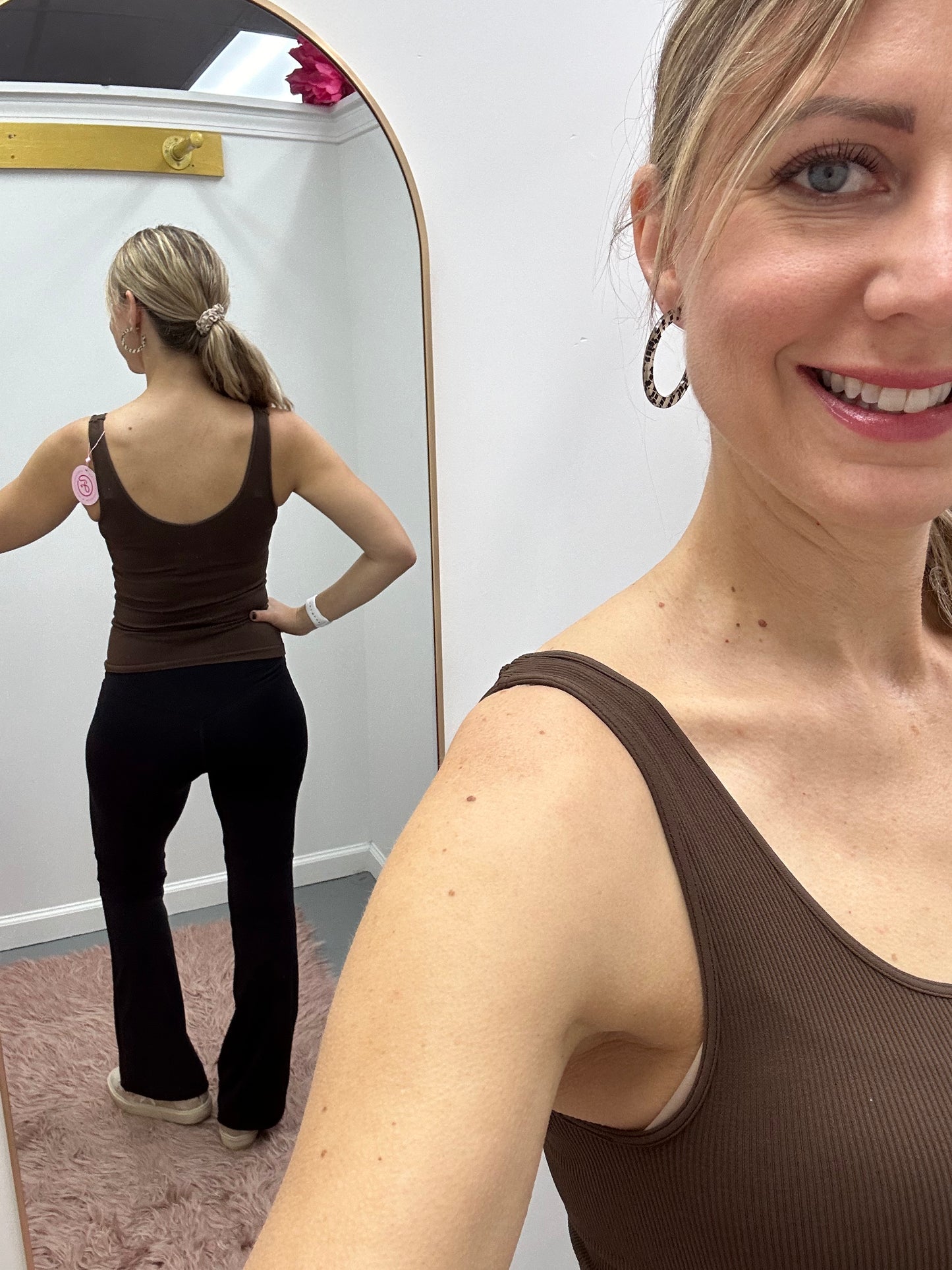 Ribbed Reversible Tank Cocoa