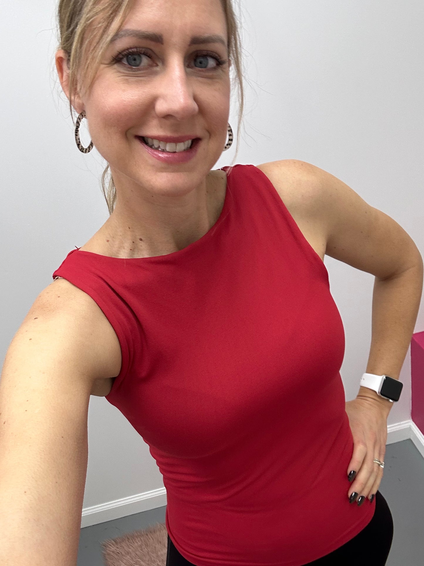 Boat Neck Tank Scarlet