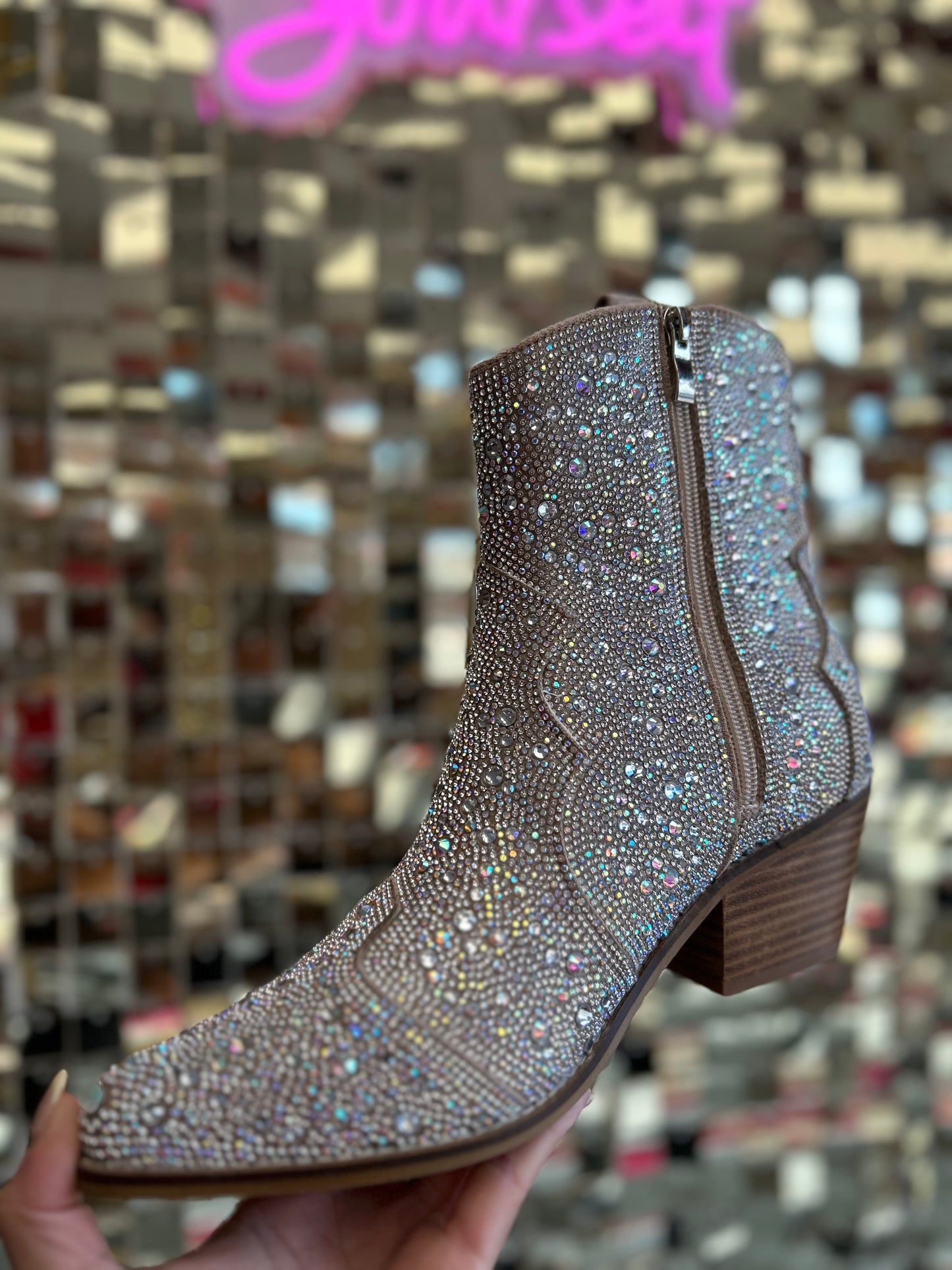 Glam Girl Rhinestone Booties