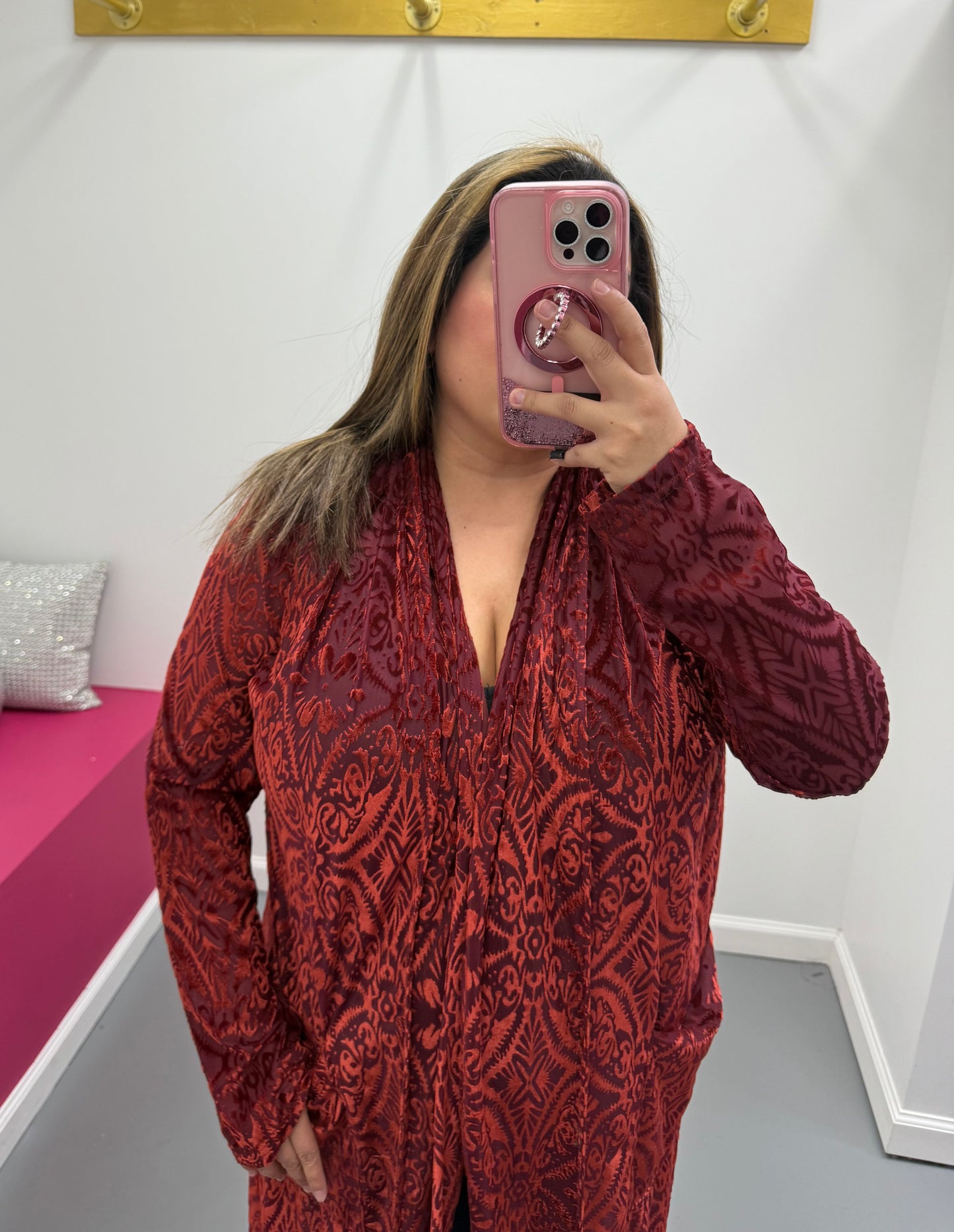 Mesh & Velvet Duster