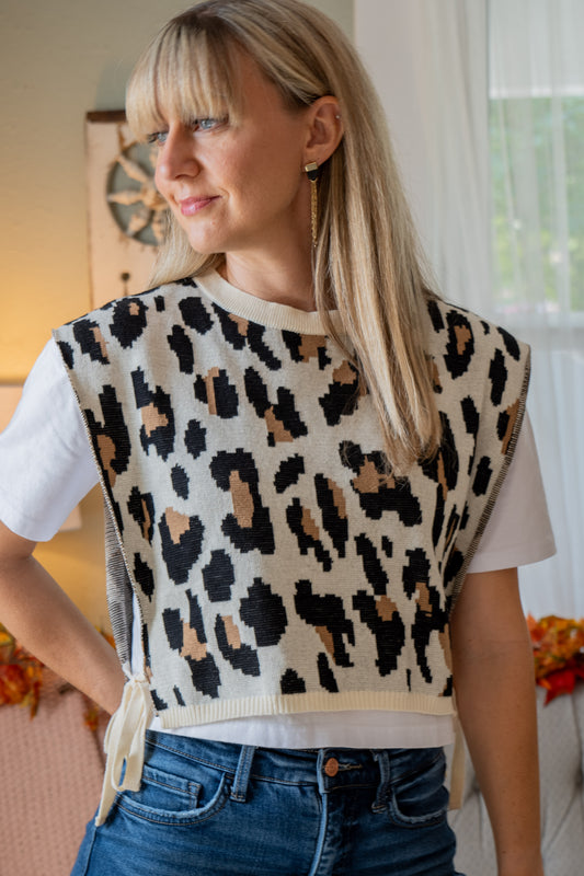 Leopard Shirt Vest Combo