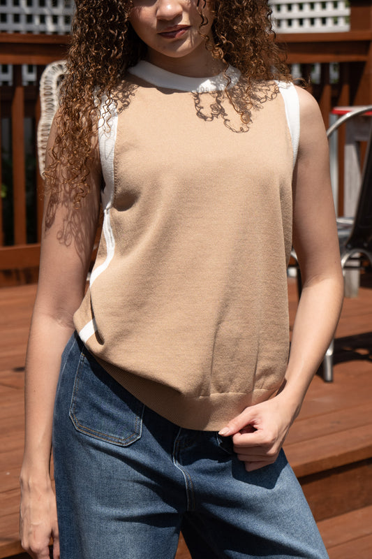 Knit Vest Taupe