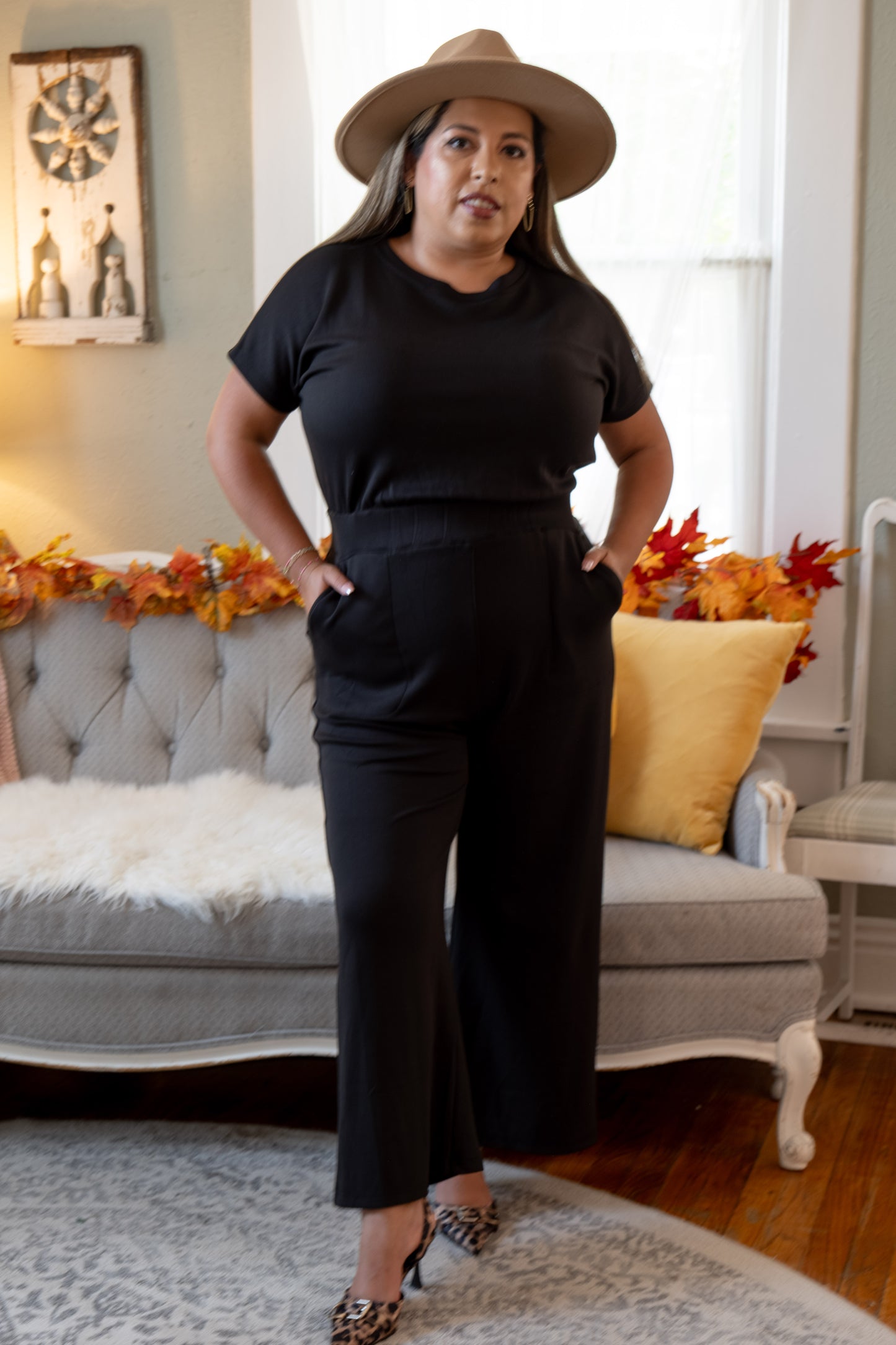 Luxe Jumpsuit Short Sleeve Black