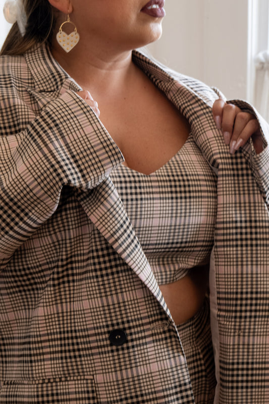 Plaid Pink Cropped Tank