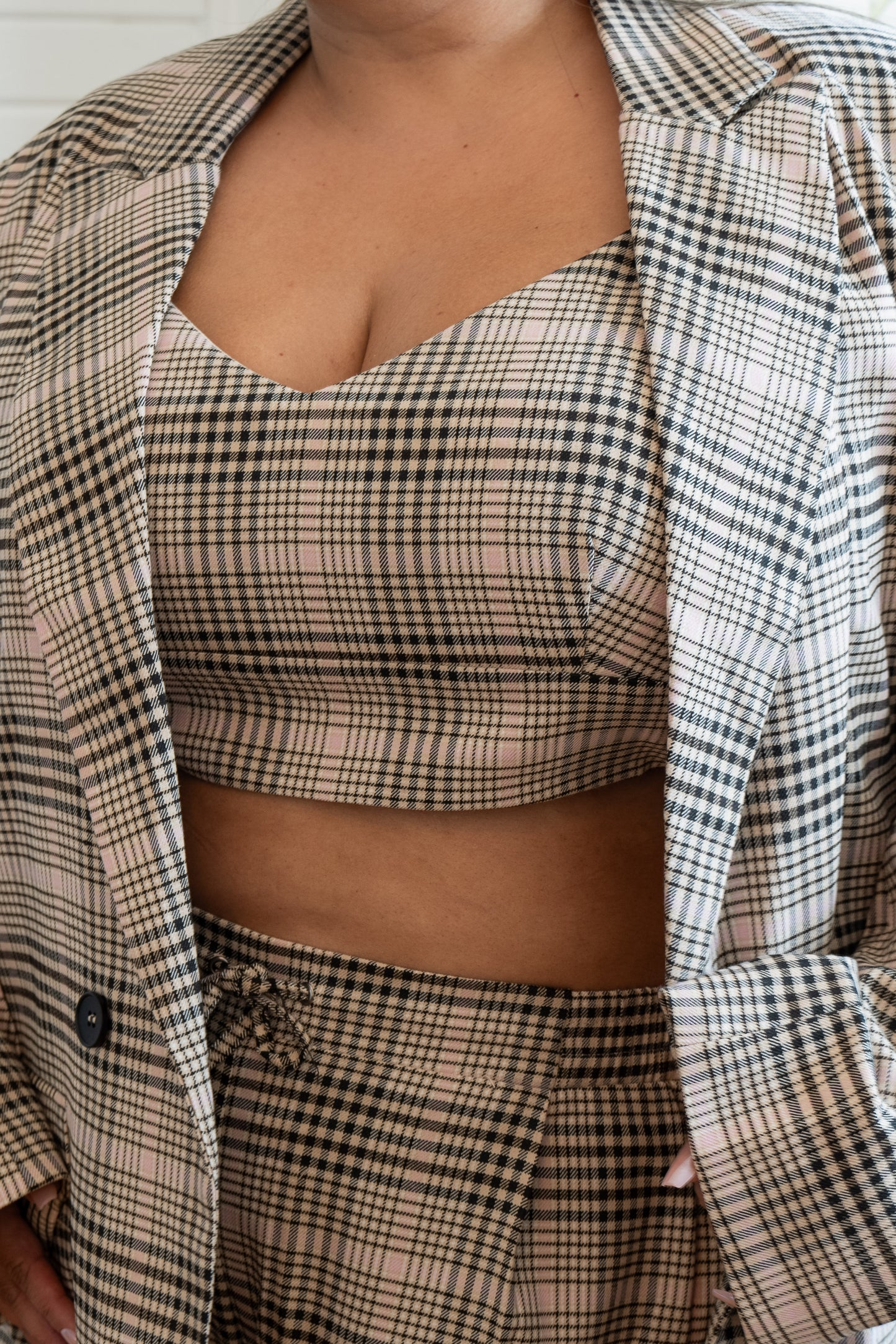 Plaid Pink Cropped Tank