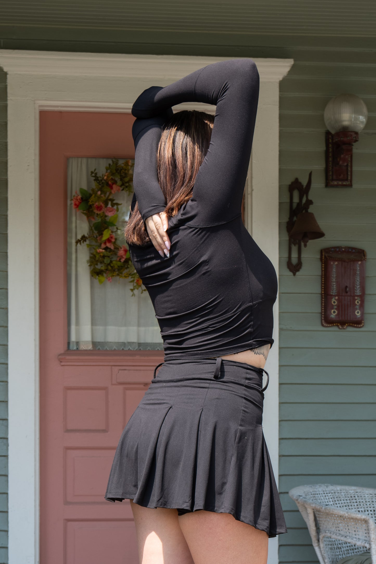 Cropped Half Zip Jacket Black