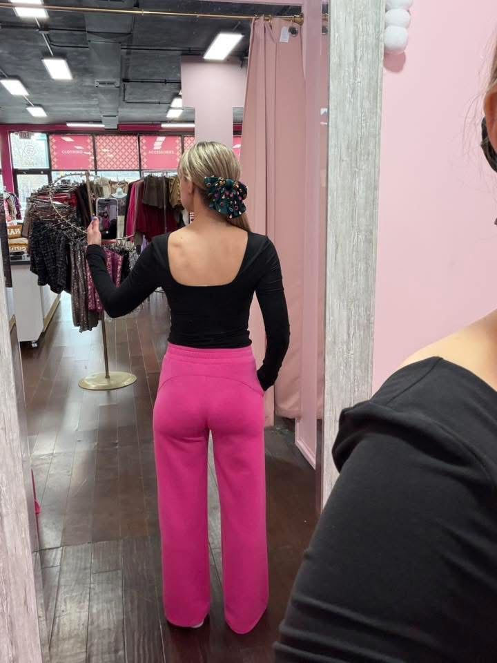 Cozy Wide Leg Pants Pink