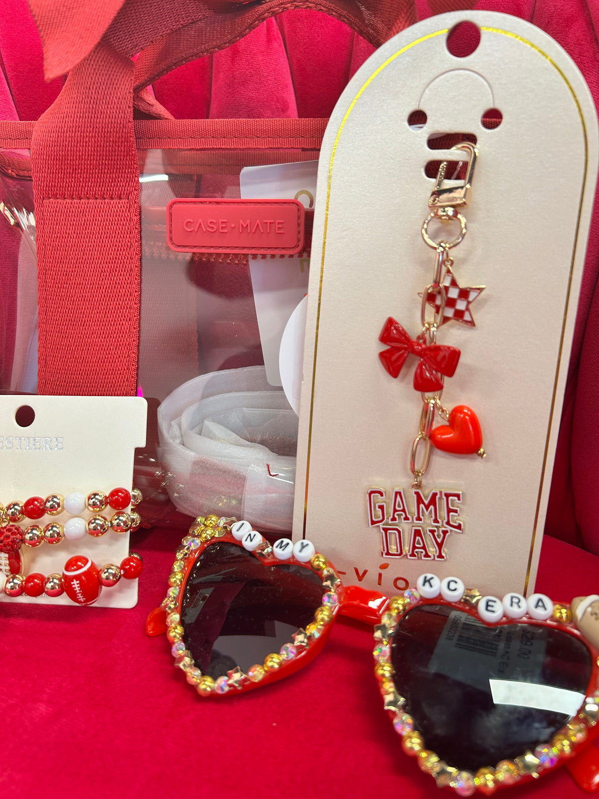 Clear Stadium Bag Varsity Red Bow