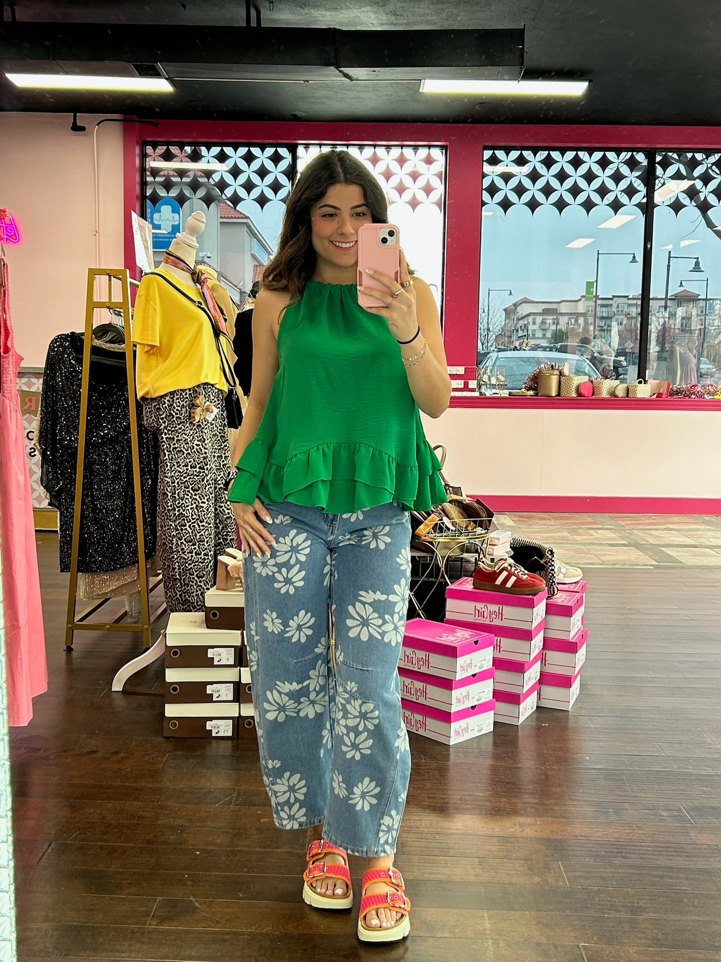 Floral Barrel Jeans