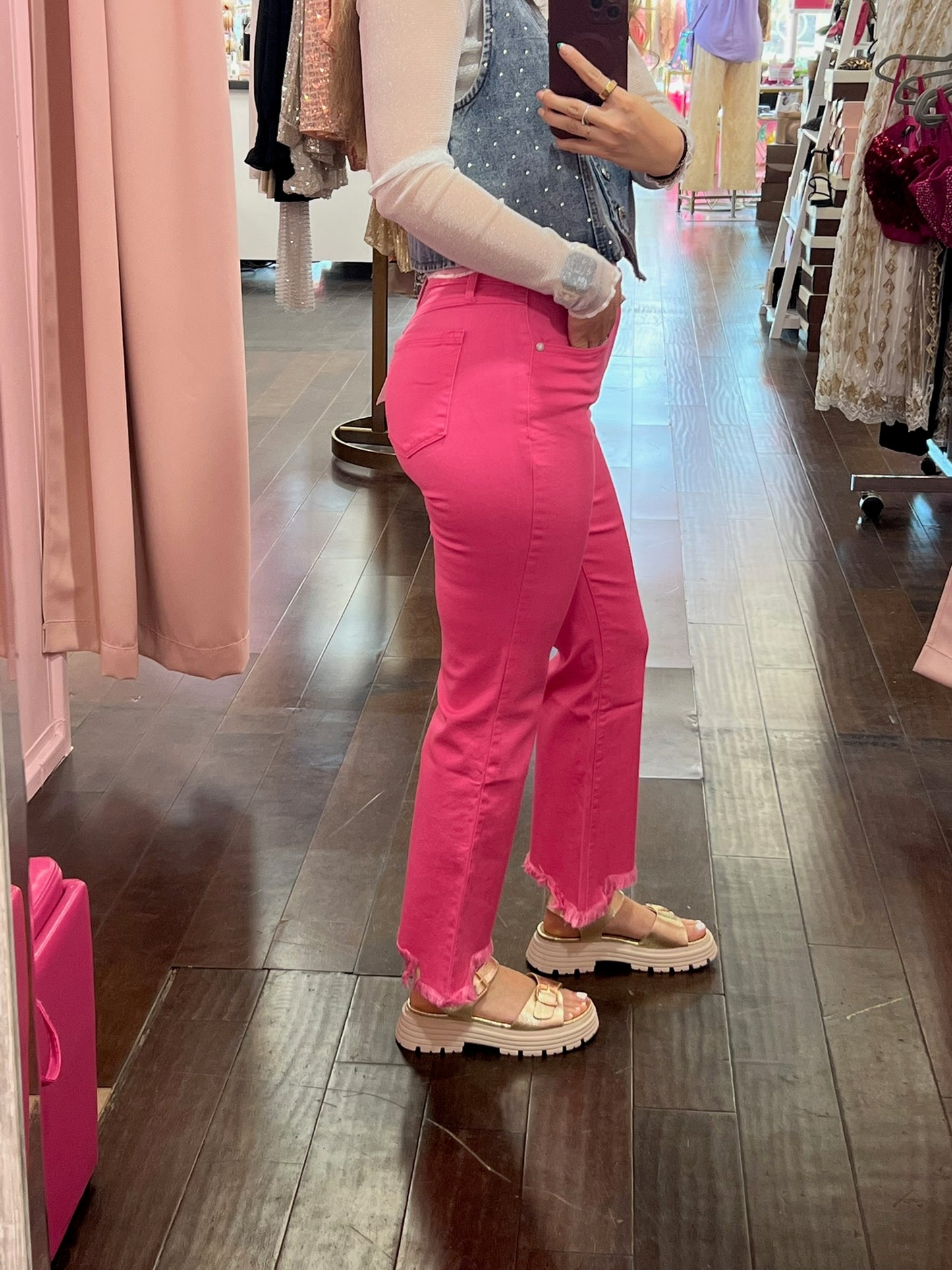 Fiorella's Pink Flare Jeans