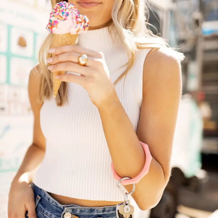 Key Ring - Light Pink Bamboo