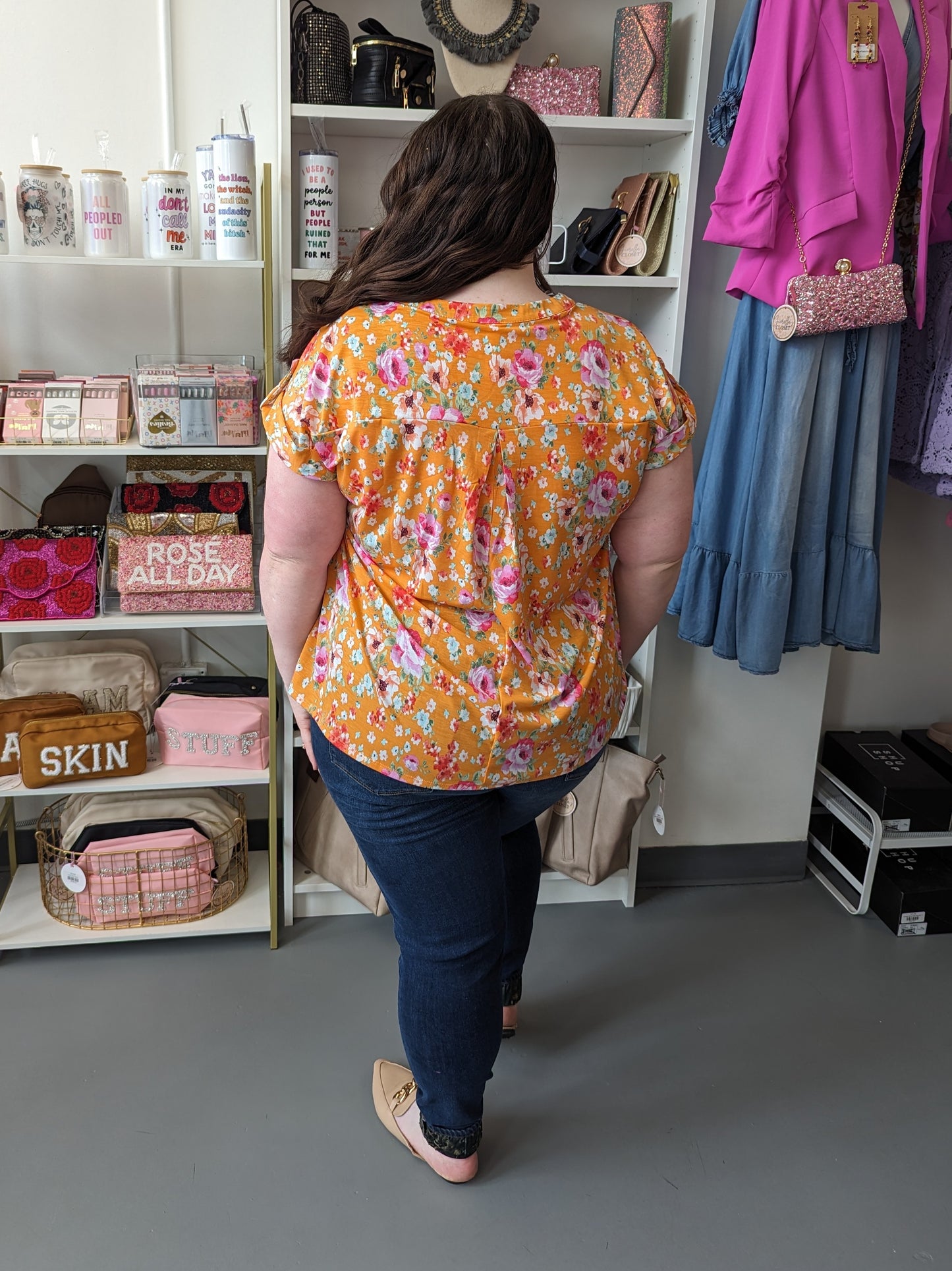 SS Top Apricot Floral (S-3X)