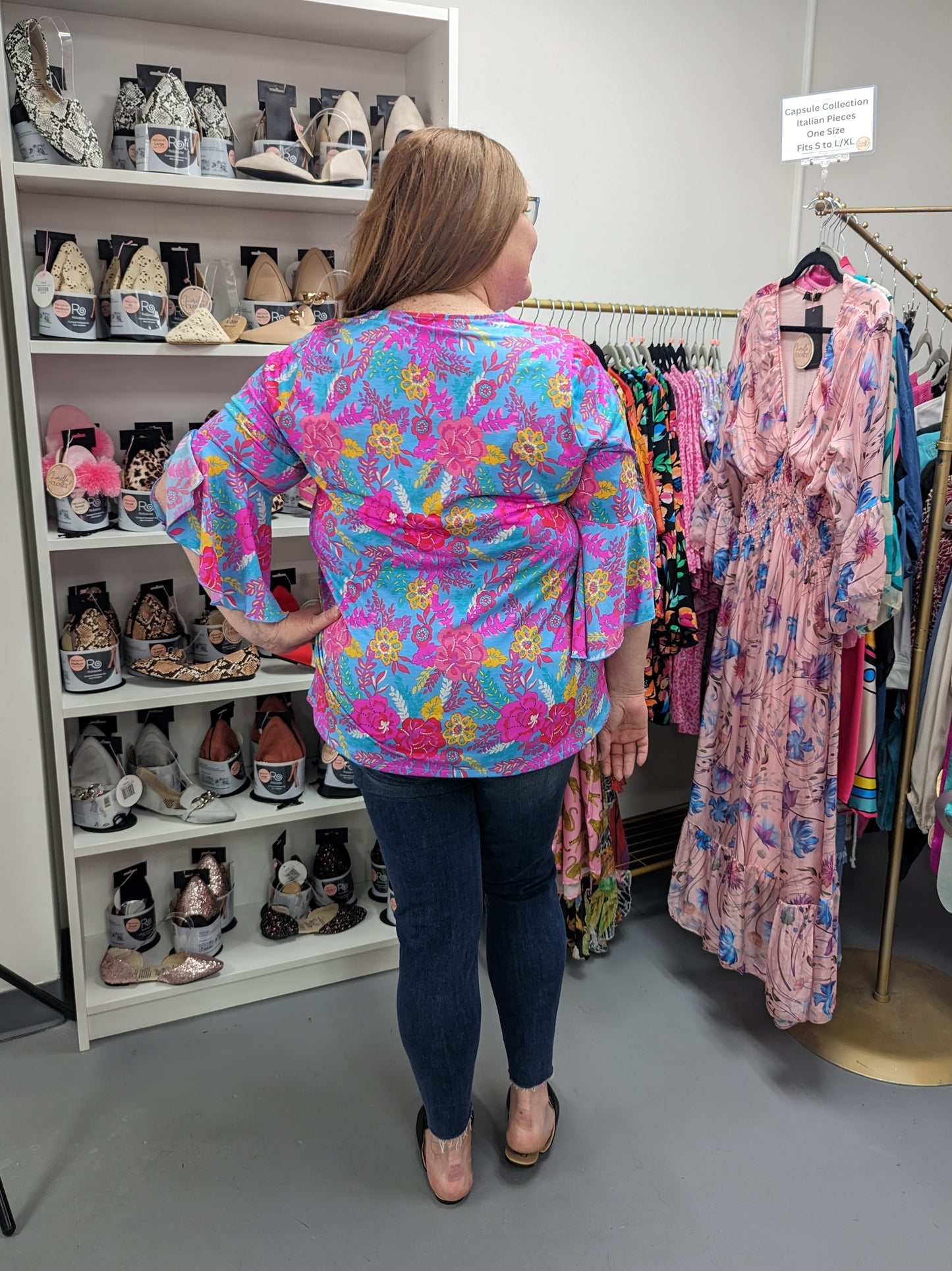 Bell Slv Top Ocean Floral (S-3X)