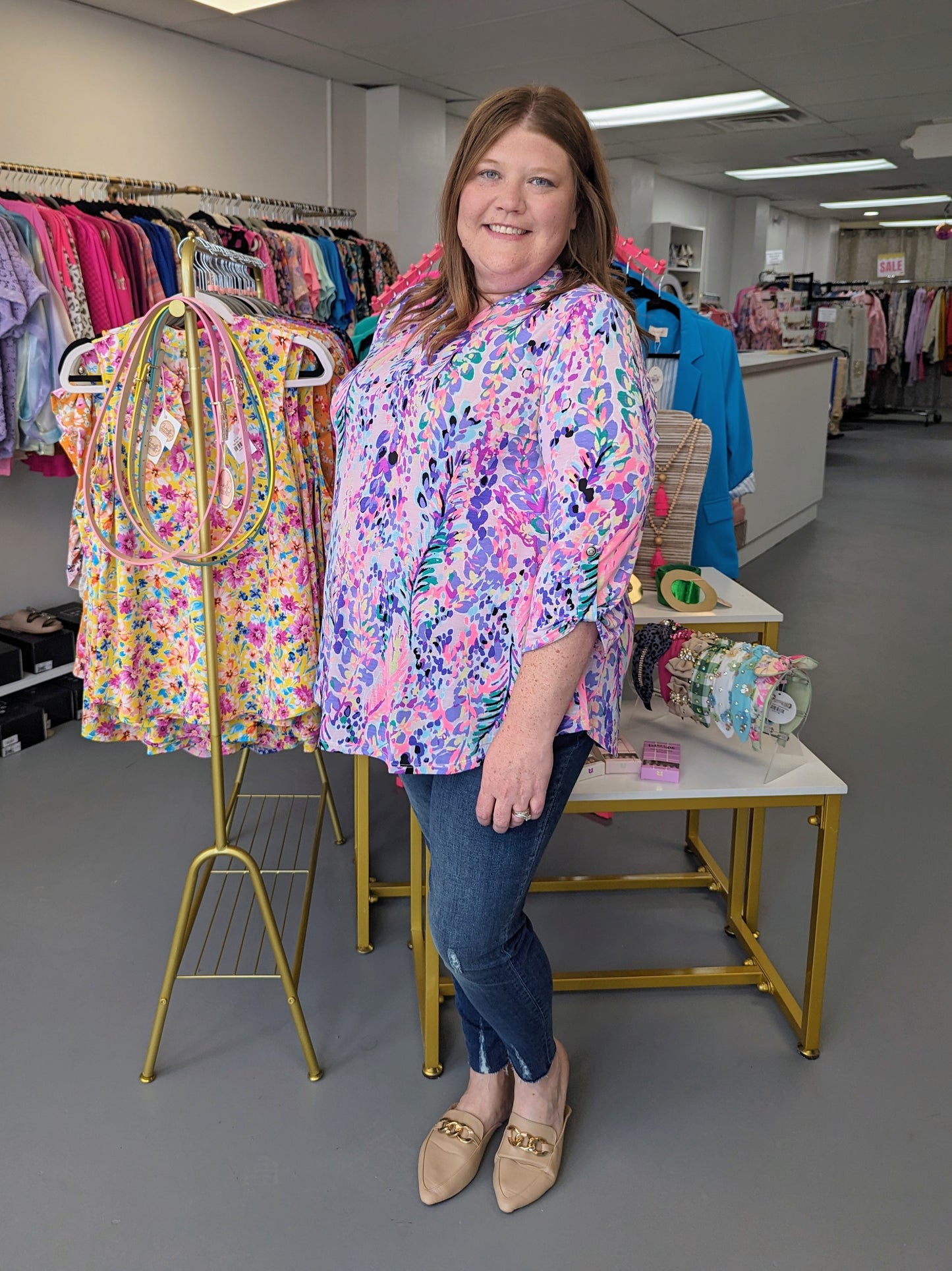 Curvy Top 3/4 Sleeves Bright (XL-3X)