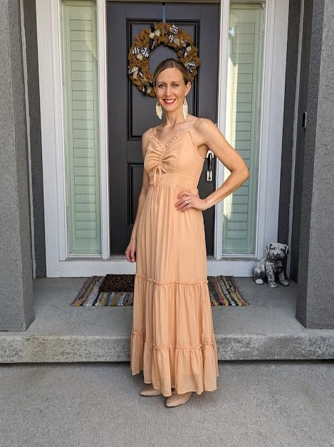 Maxi Dress Metallic Apricot