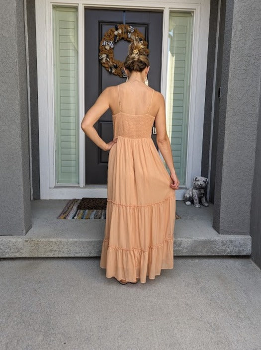 Maxi Dress Metallic Apricot