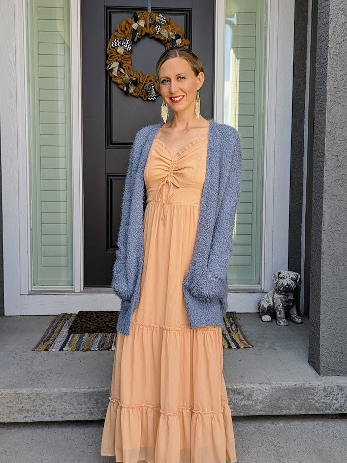 Maxi Dress Metallic Apricot