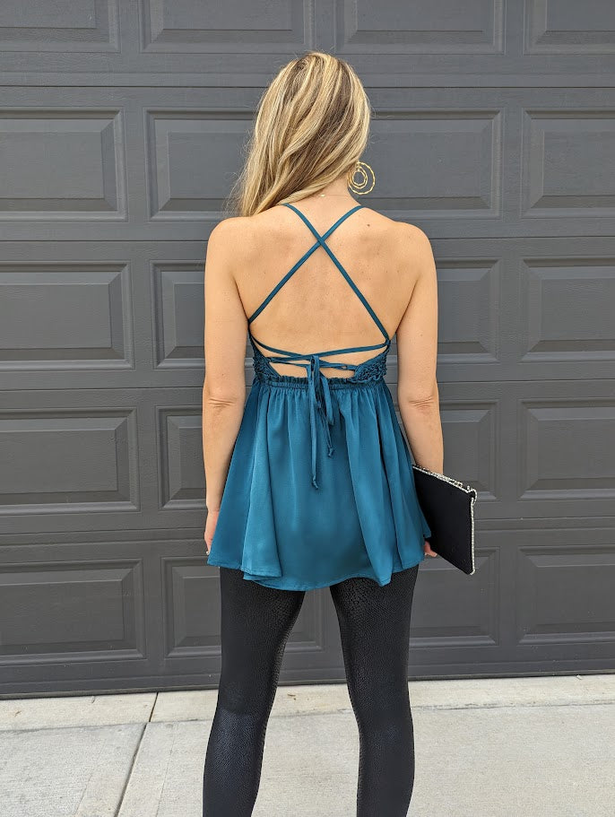 Satin Cami Rouched Detail