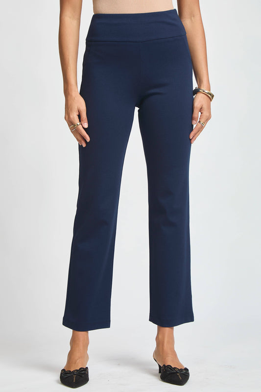 Ponte Slim Straight Pants 29" Navy