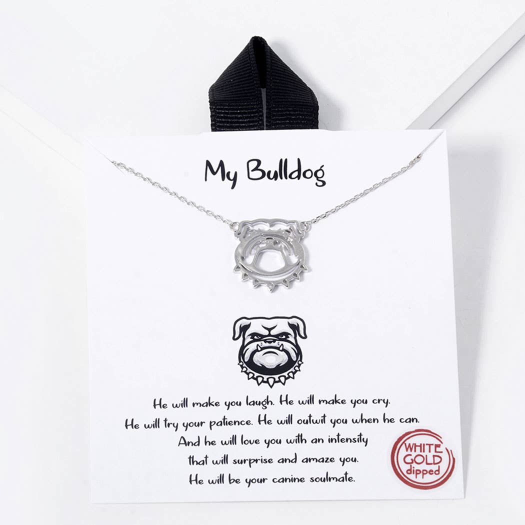 Bulldog Cutout Necklace