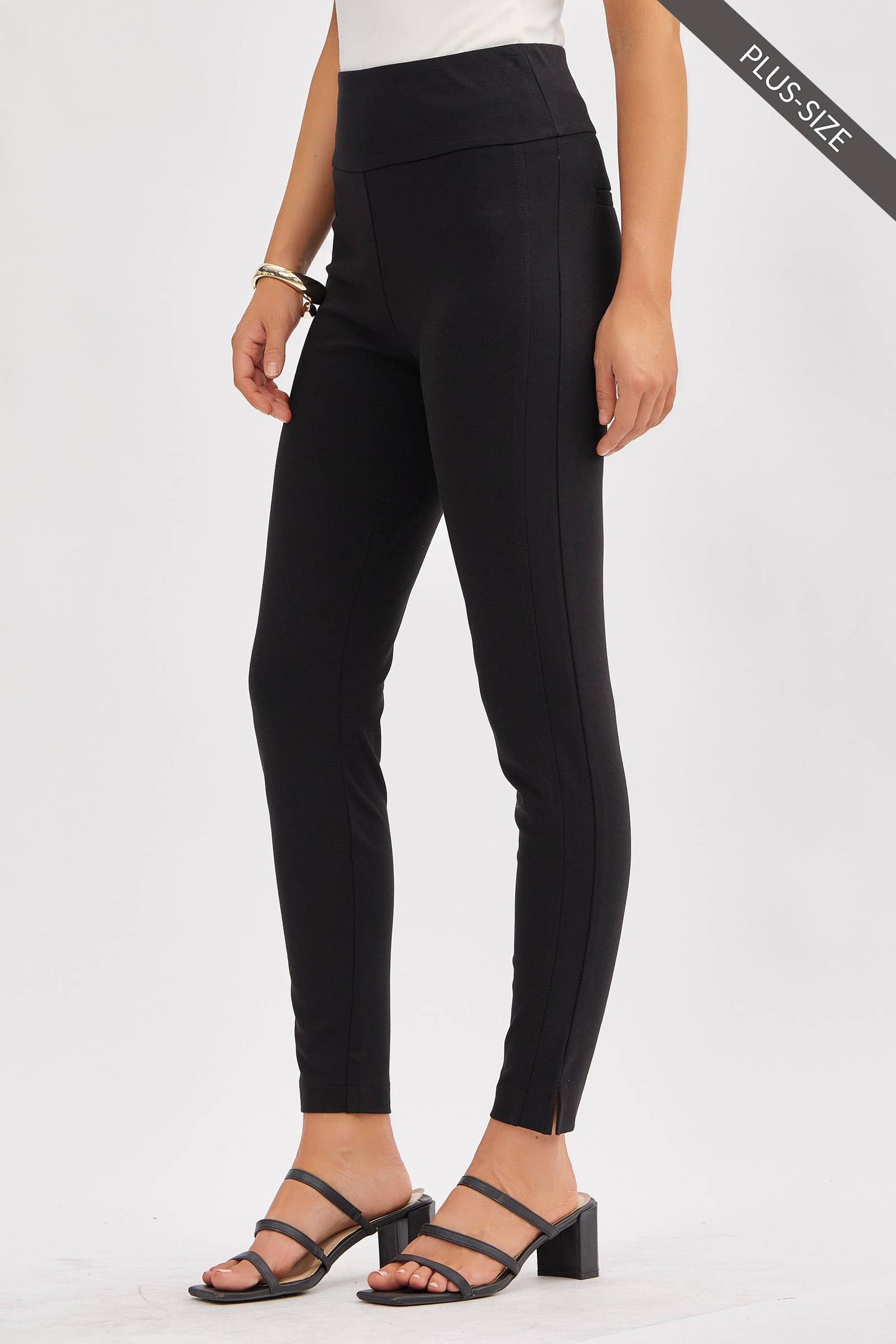 Curvy Skinny Ponte Pants 28" Black