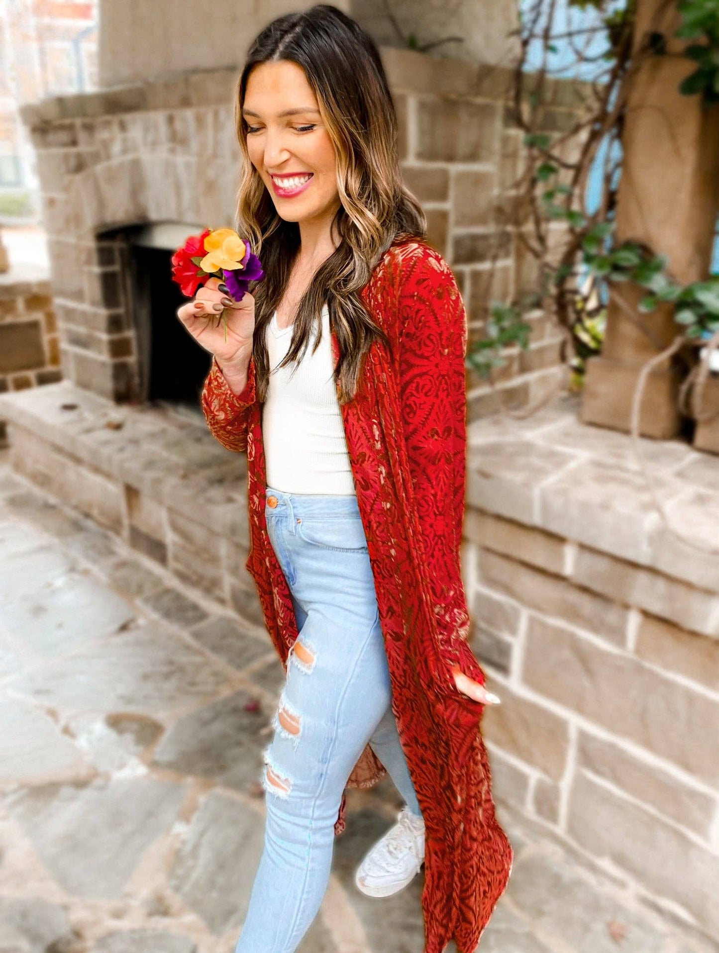 Mesh & Velvet Duster