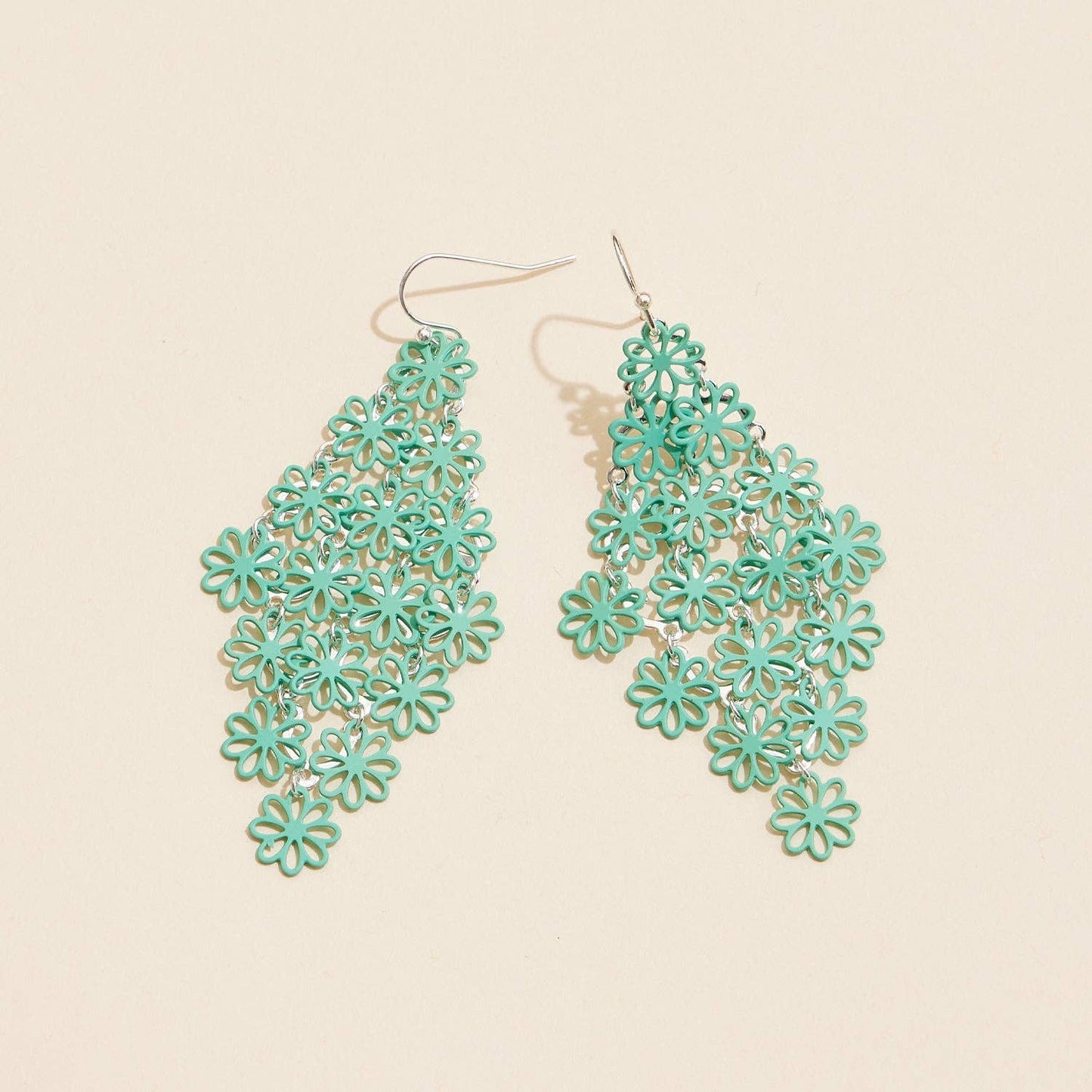 Filigree Floral Earrings Turquoise