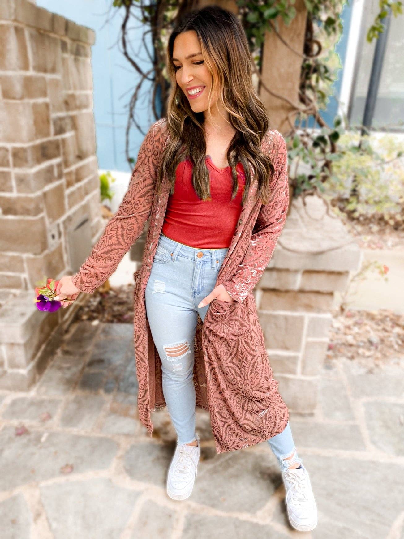 Mesh & Velvet Duster